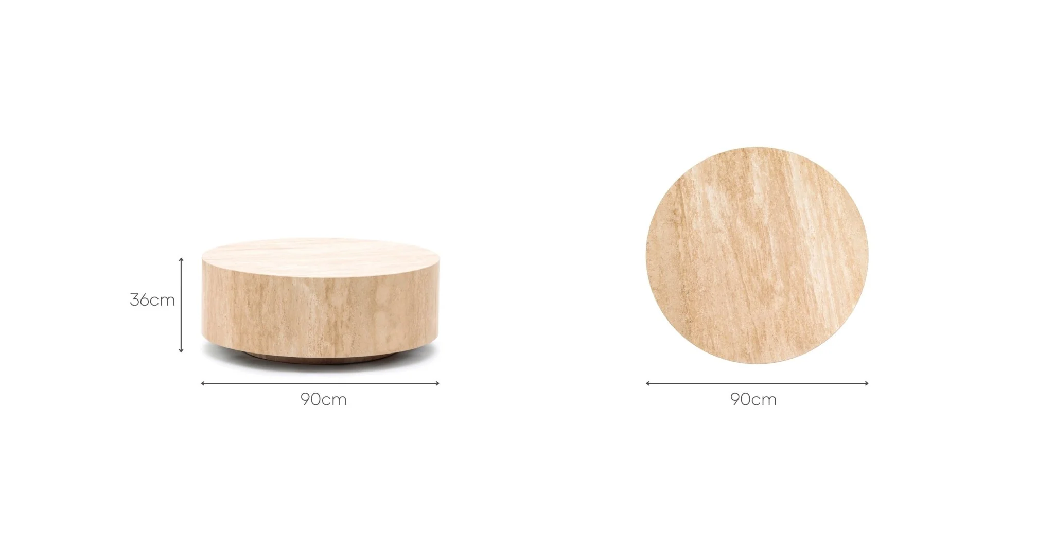 Nuba Round Coffee Table - Travertine - Image 15