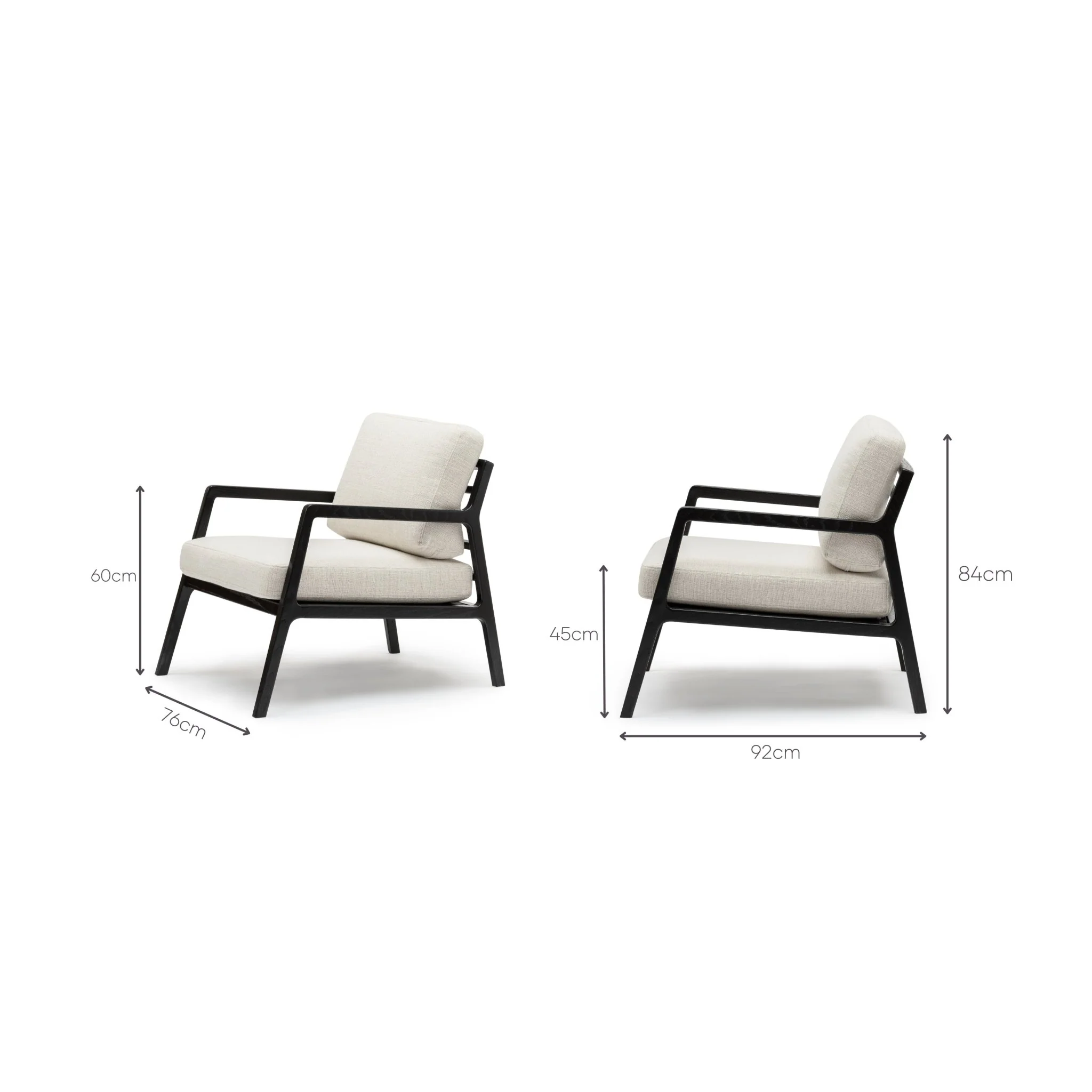 Nysse Armchair - Black Oak & Oatmeal - Image 5