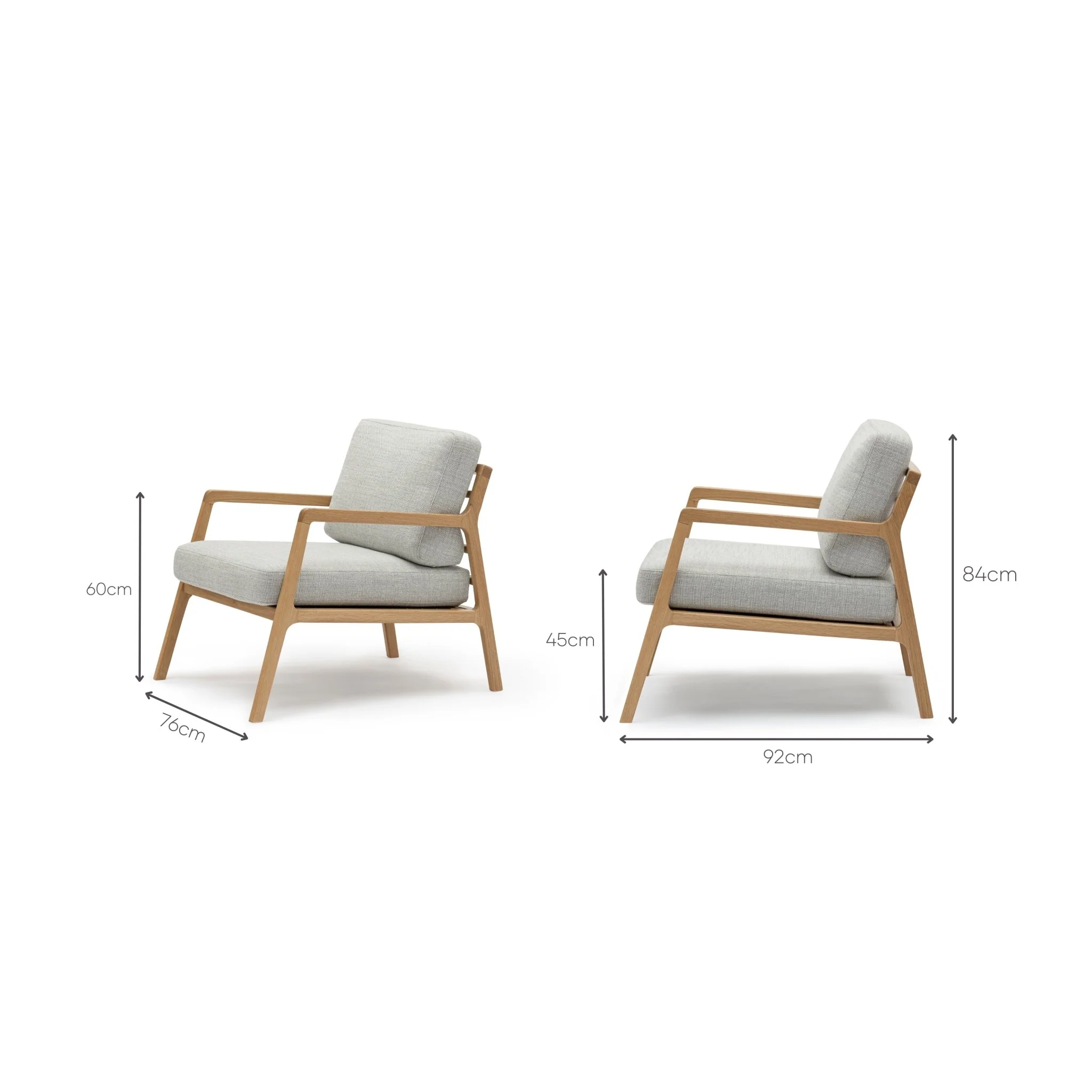 Nysse Armchair - Light Oak & Diamond - Image 5