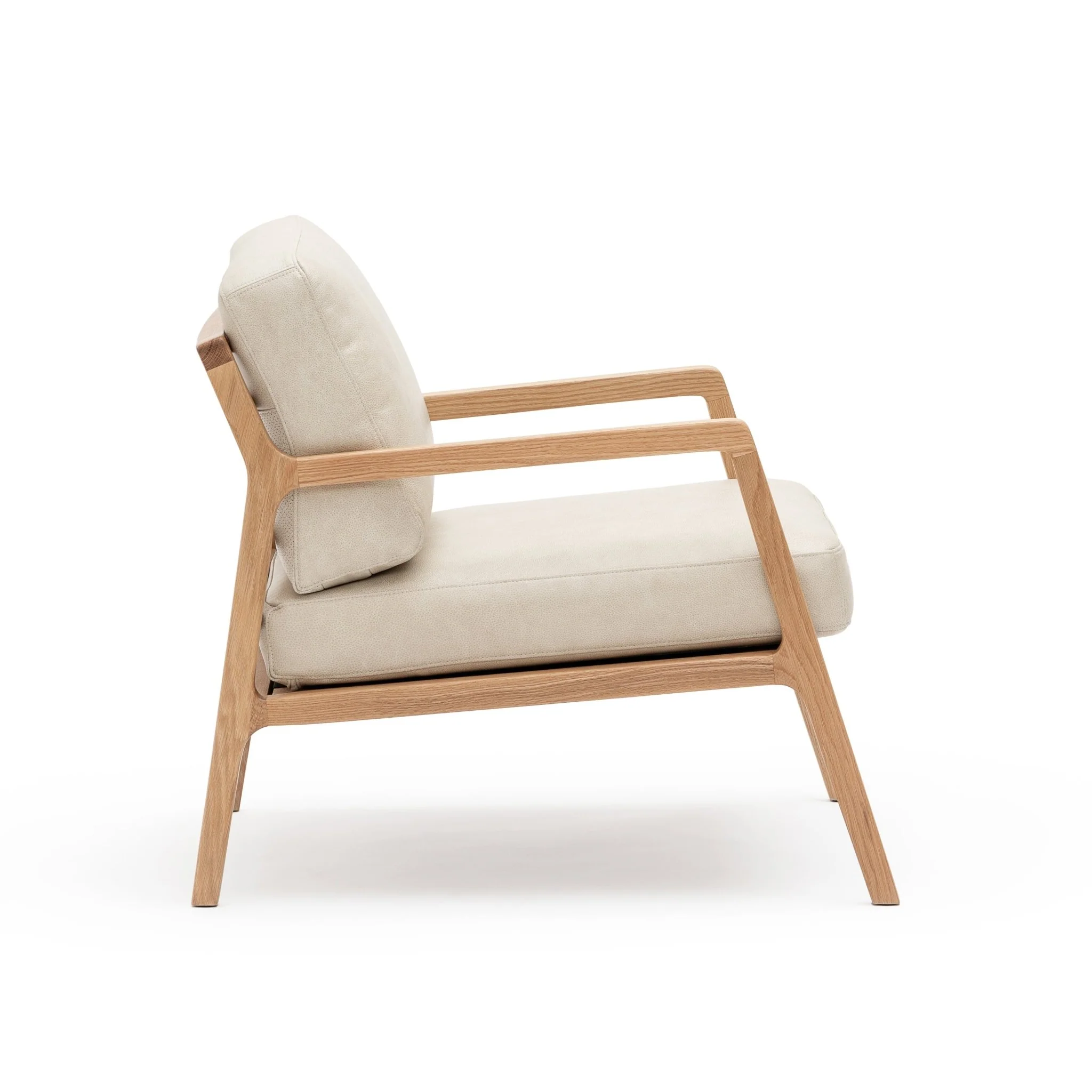 Nysse Armchair - Light Oak & Limestone Leather - Image 3