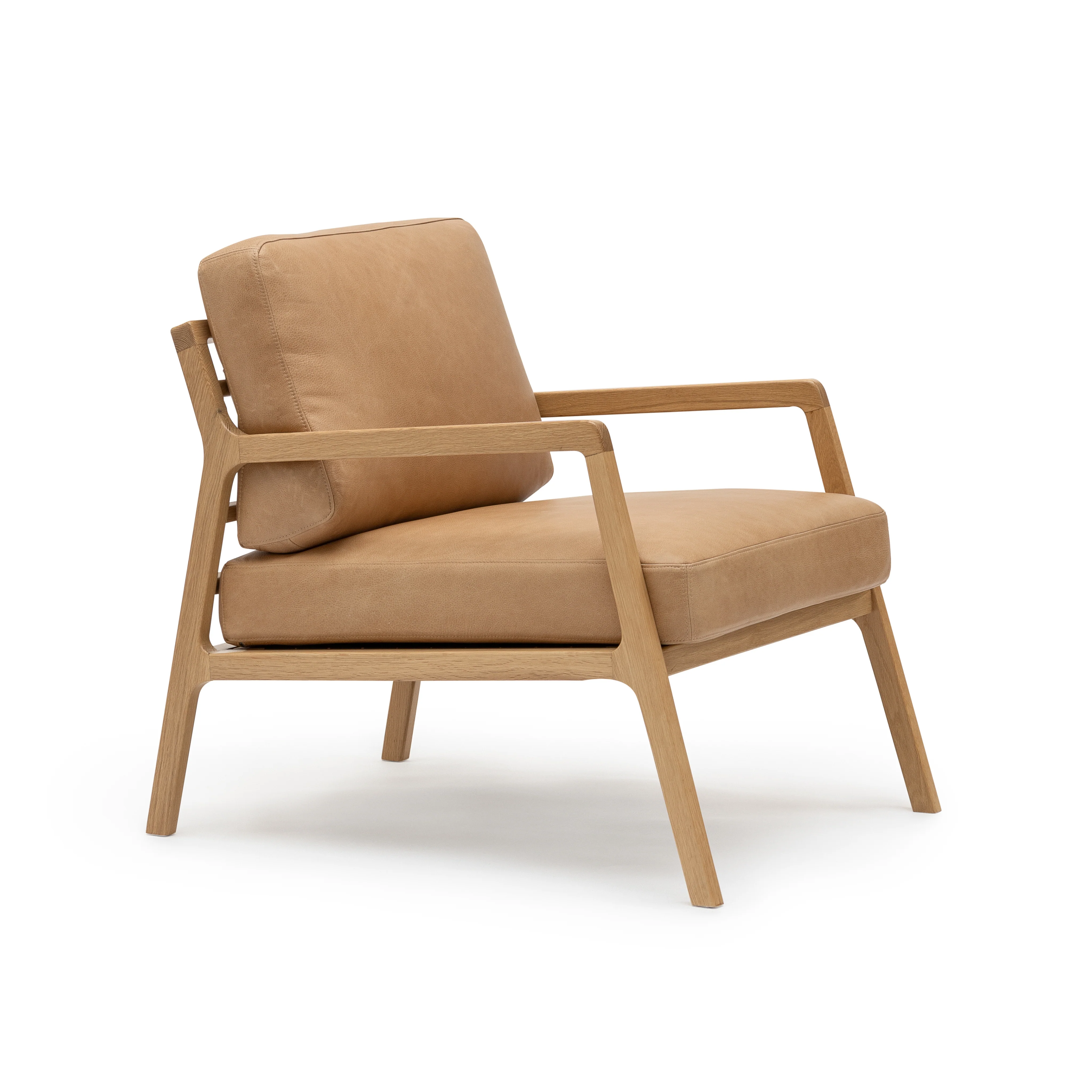 Nysse Armchair - Light Oak & Pecan Leather