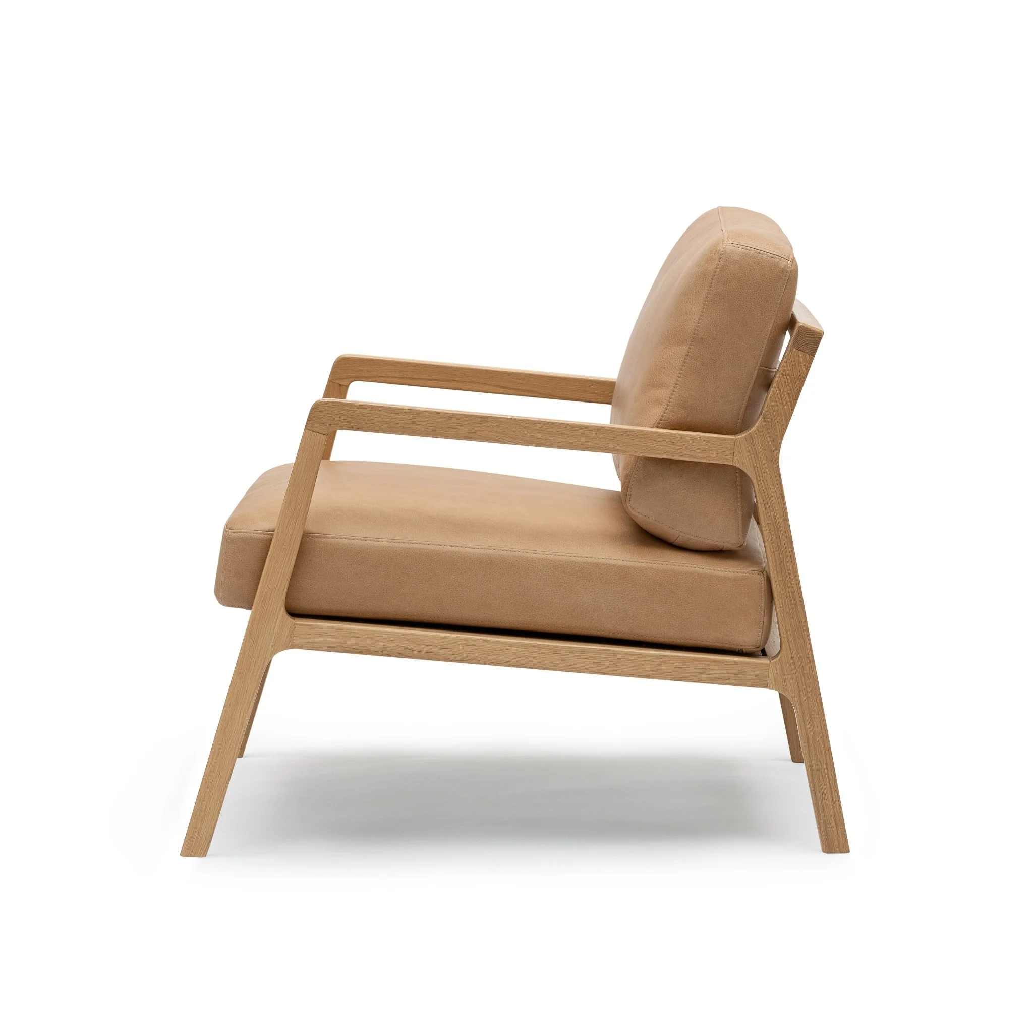Nysse Armchair - Light Oak & Pecan Leather - Image 3
