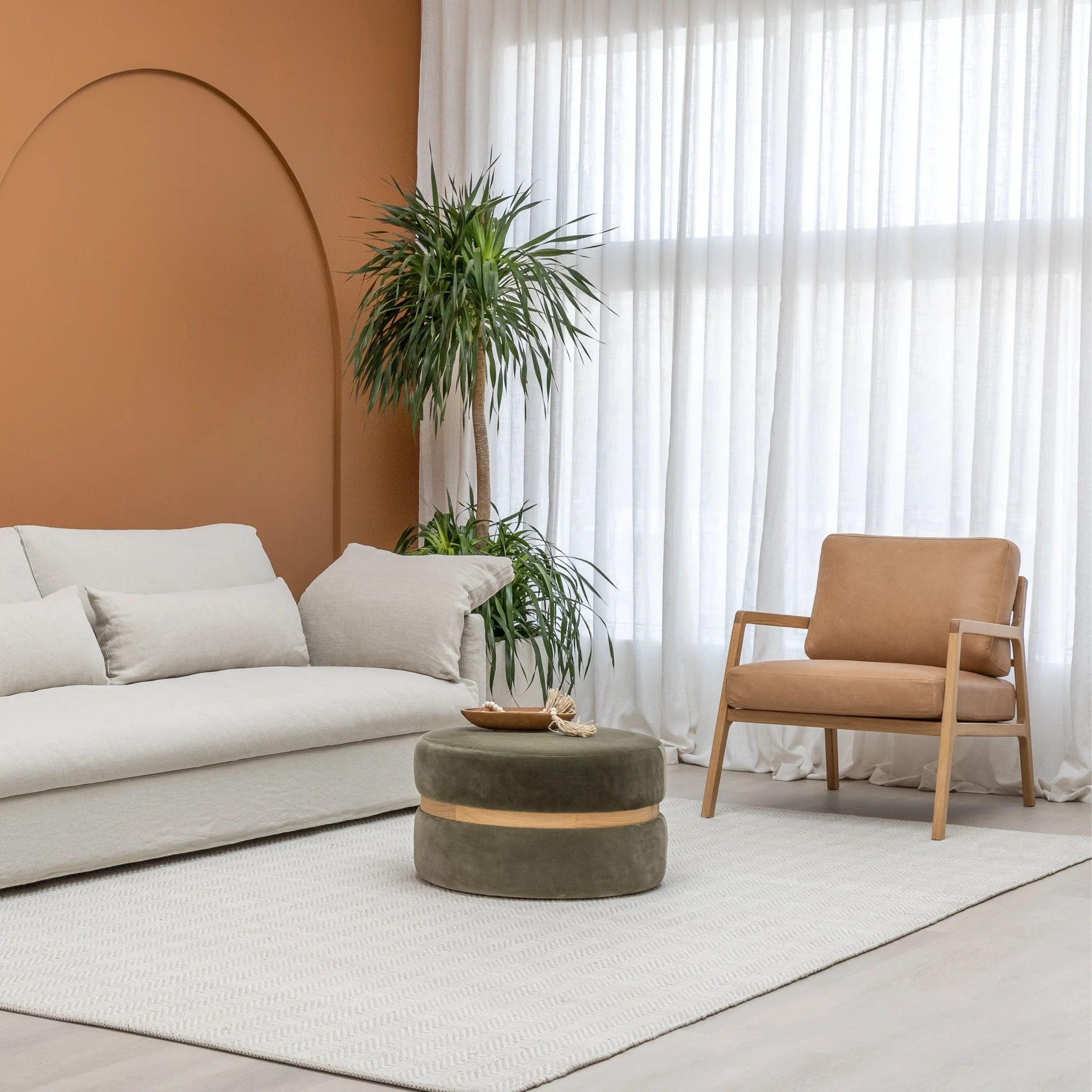 Nysse Armchair - Light Oak & Pecan Leather - Image 4