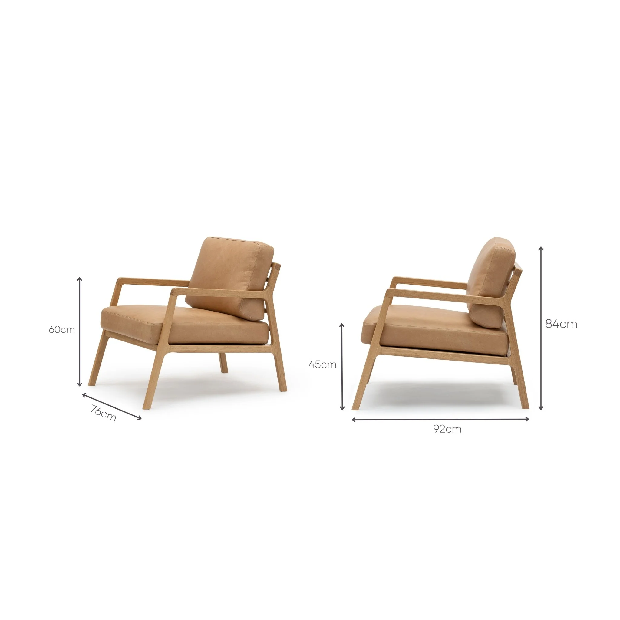 Nysse Armchair - Light Oak & Pecan Leather - Image 6