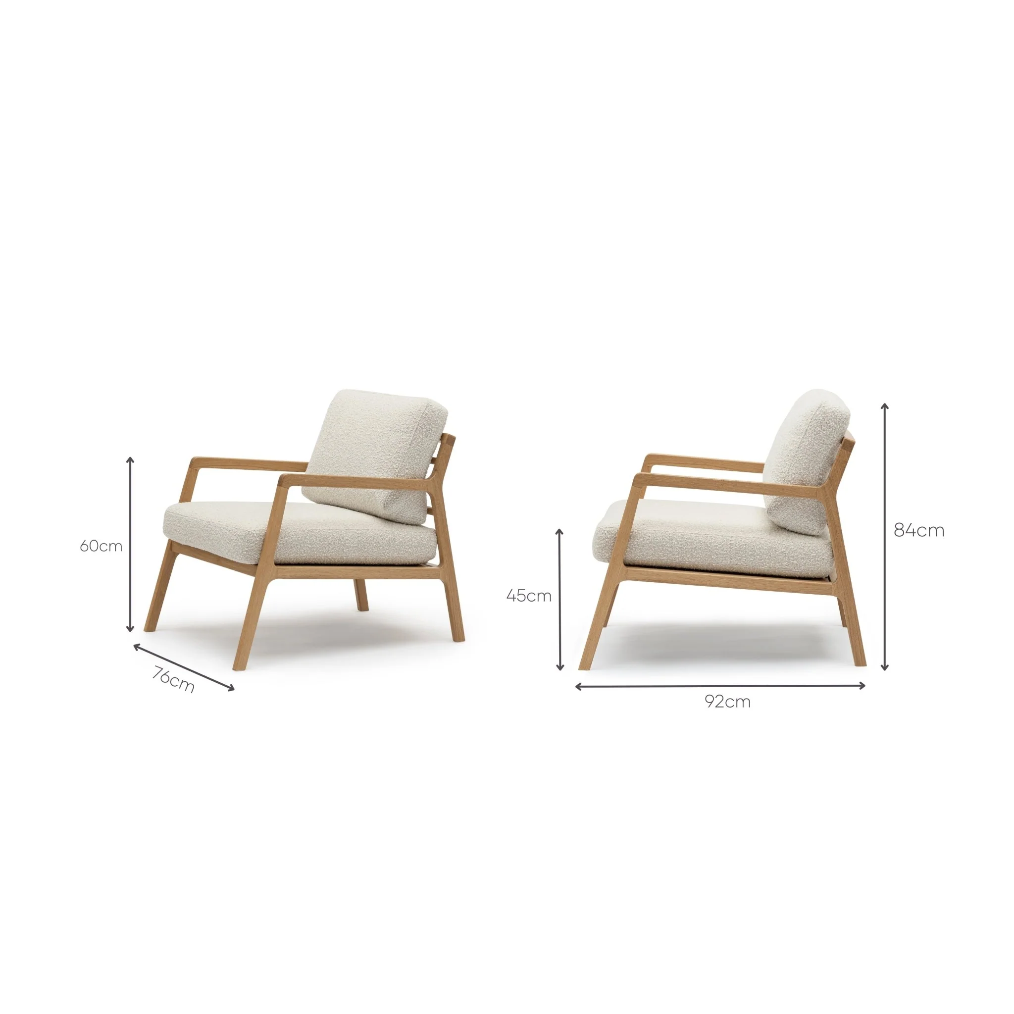 Nysse Armchair - Light Oak & Biggello Milk - Image 4