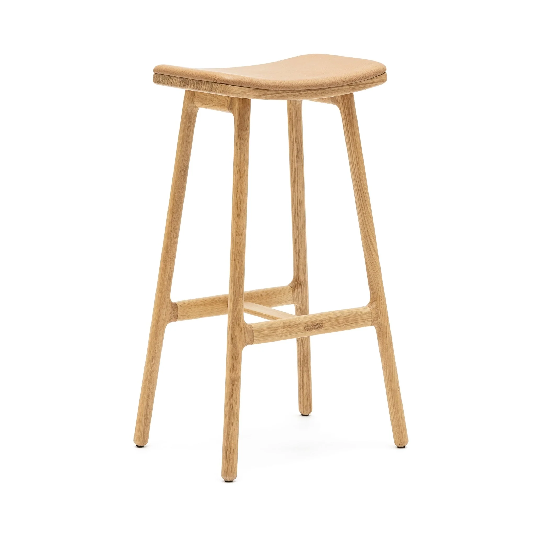 Odd Bar Stool - Light Oak & Pecan Leather