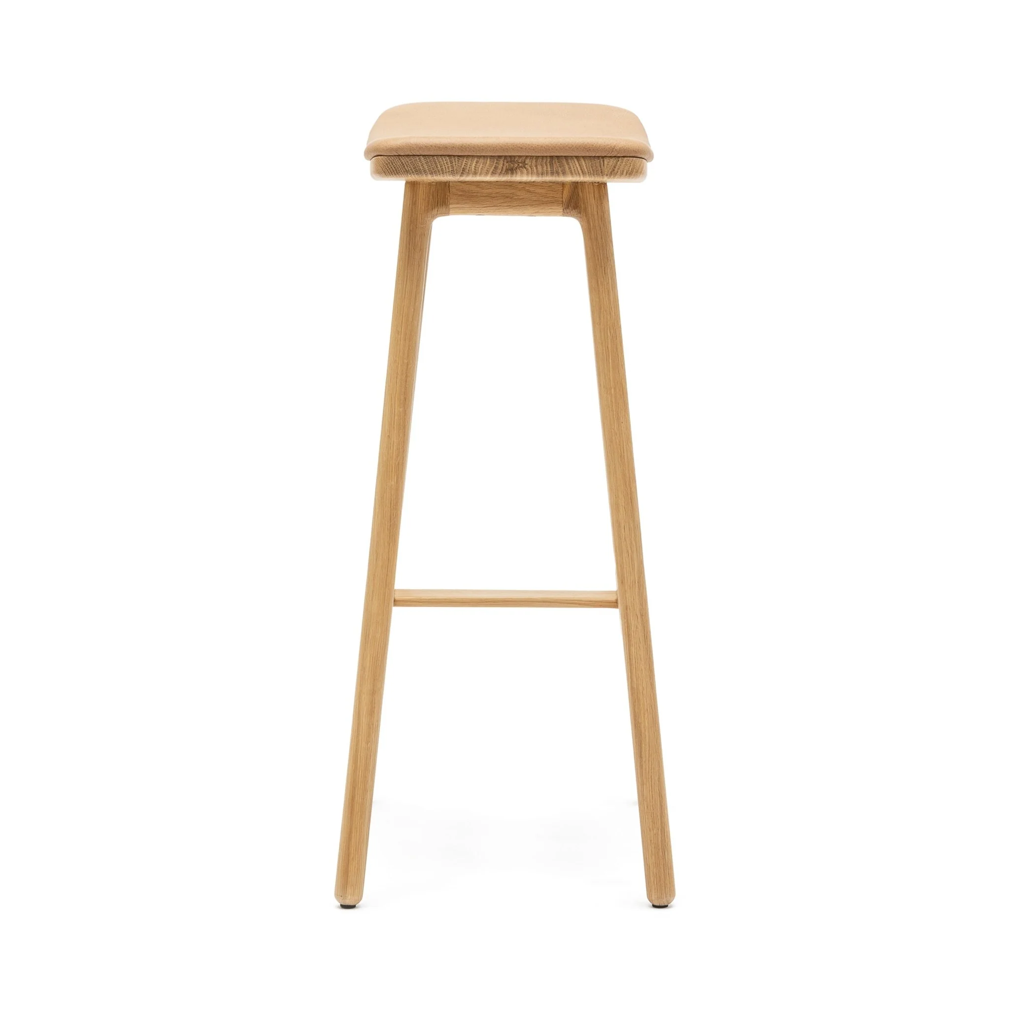 Odd Bar Stool - Light Oak & Pecan Leather - Image 4