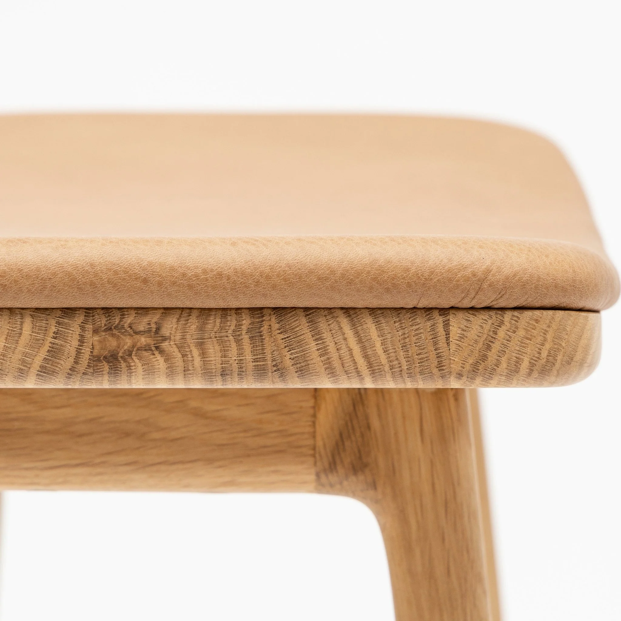 Odd Bar Stool - Light Oak & Pecan Leather - Image 5