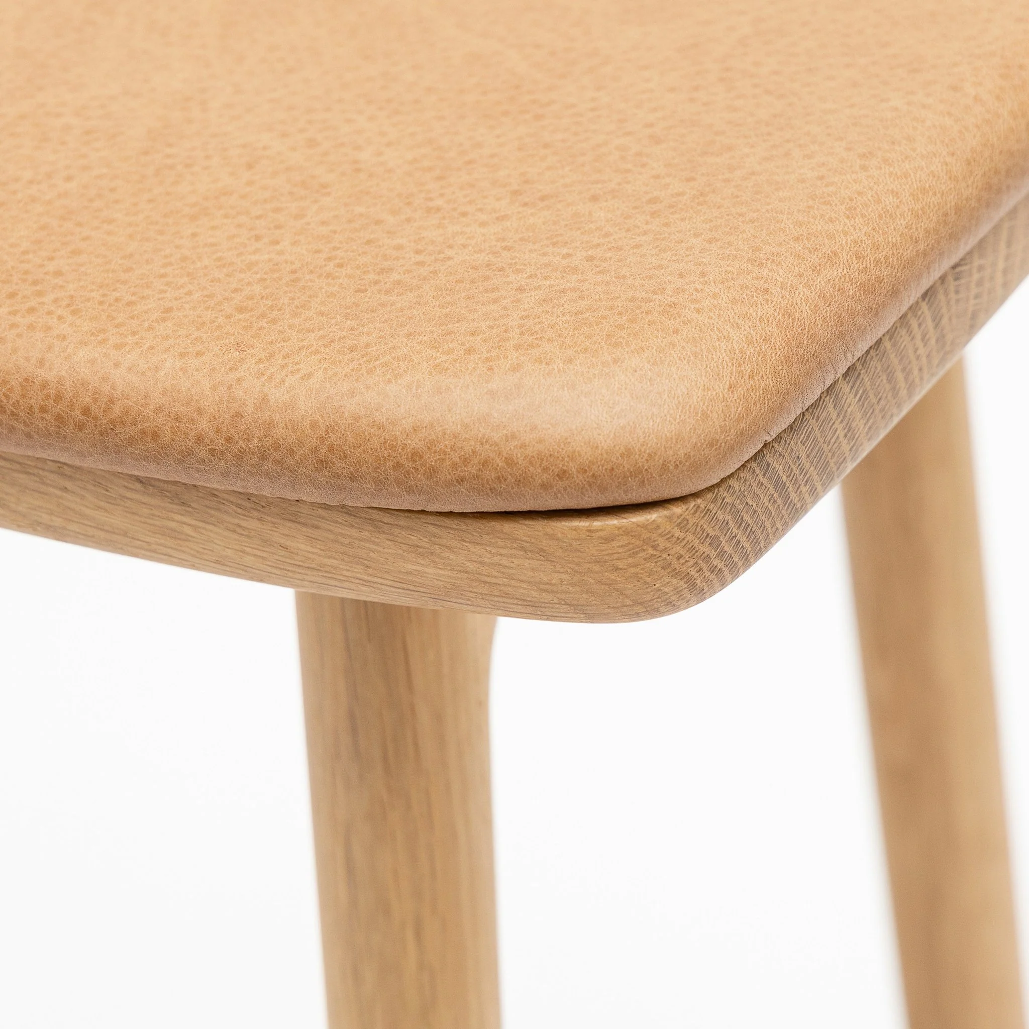 Odd Bar Stool - Light Oak & Pecan Leather - Image 6