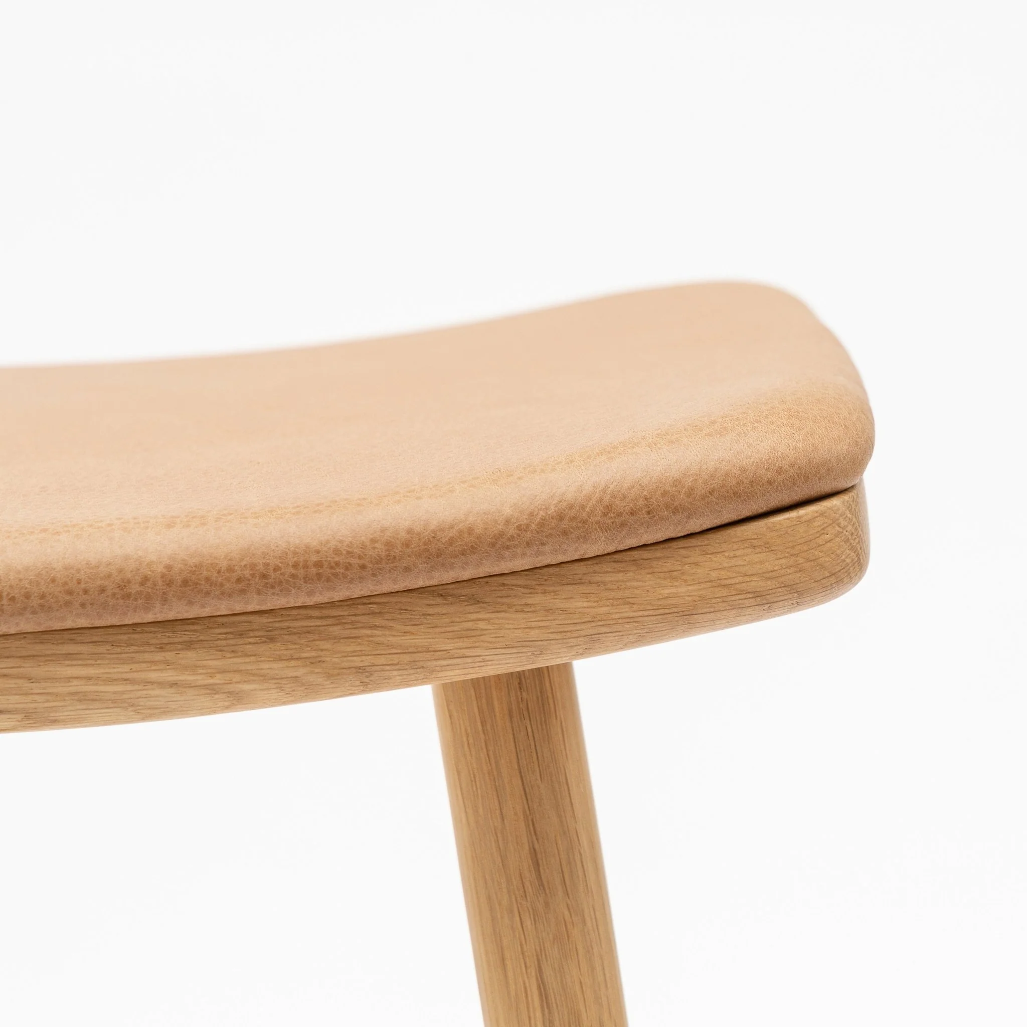 Odd Bar Stool - Light Oak & Pecan Leather - Image 7