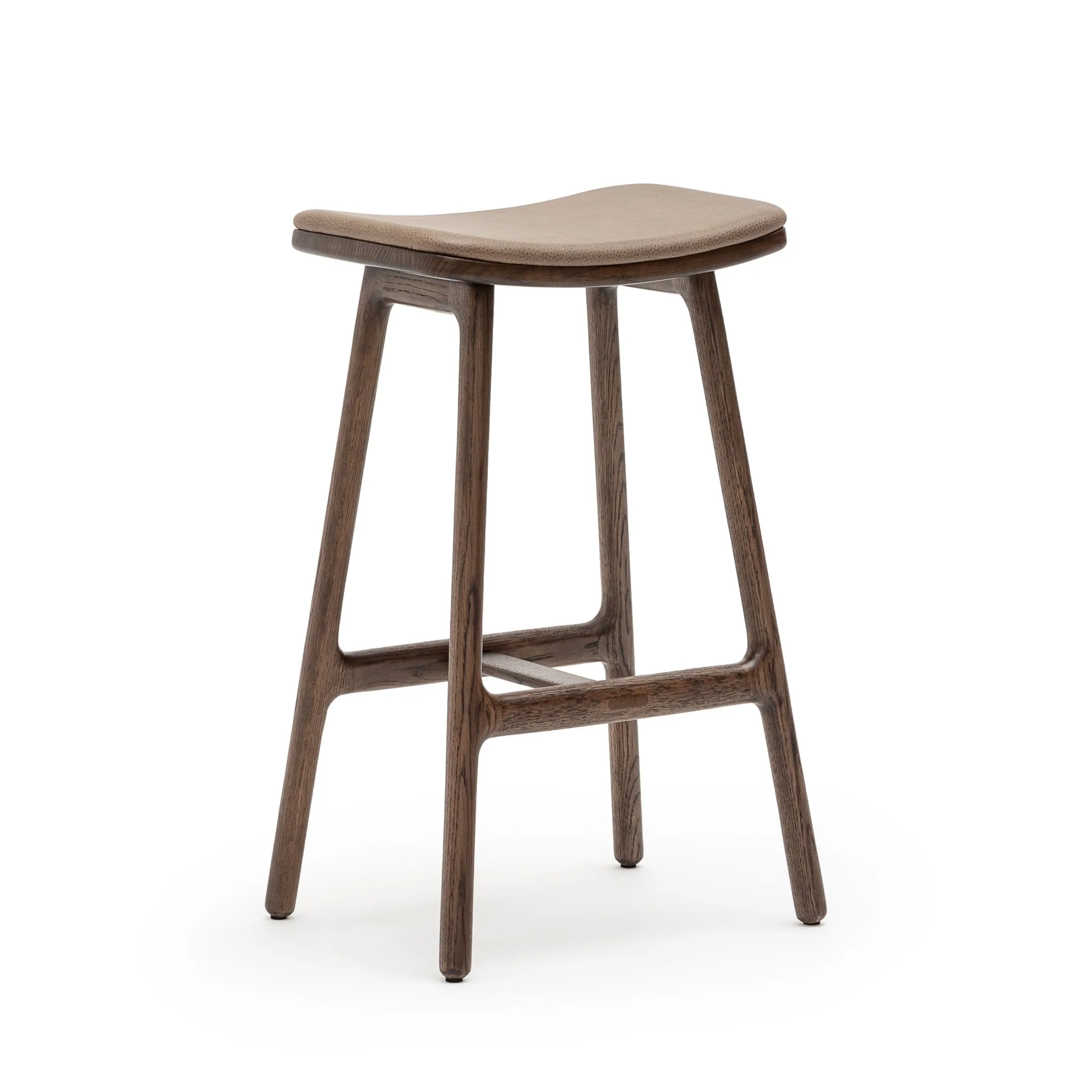 Odd Counter Stool - Espresso Oak & Montana Anvil Leather