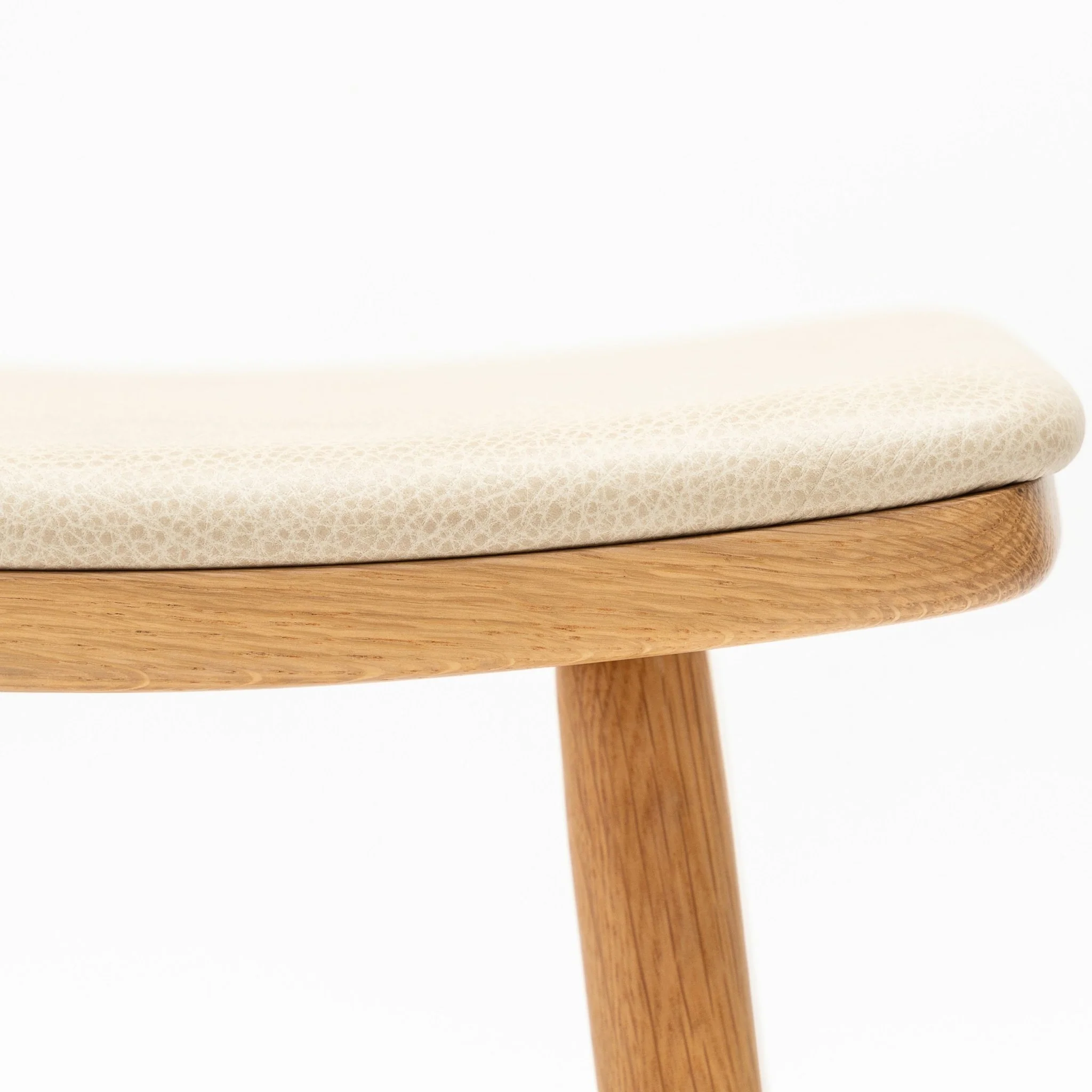 Odd Counter Stool - Light Oak & Limestone Leather - Image 4