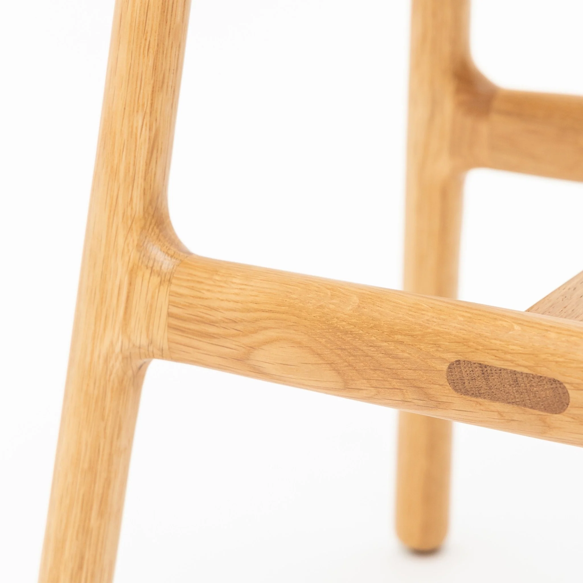 Odd Counter Stool - Light Oak & Limestone Leather - Image 5
