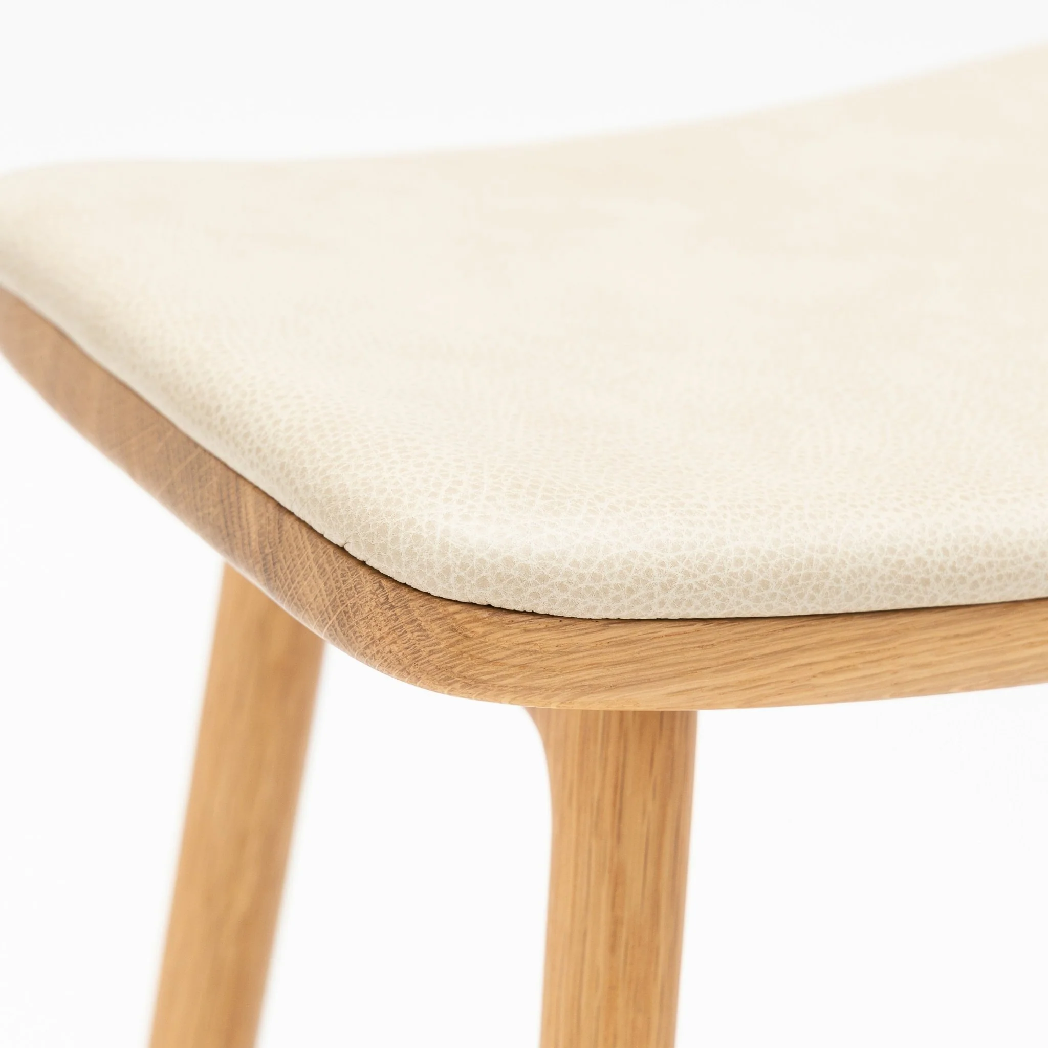 Odd Counter Stool - Light Oak & Limestone Leather - Image 7