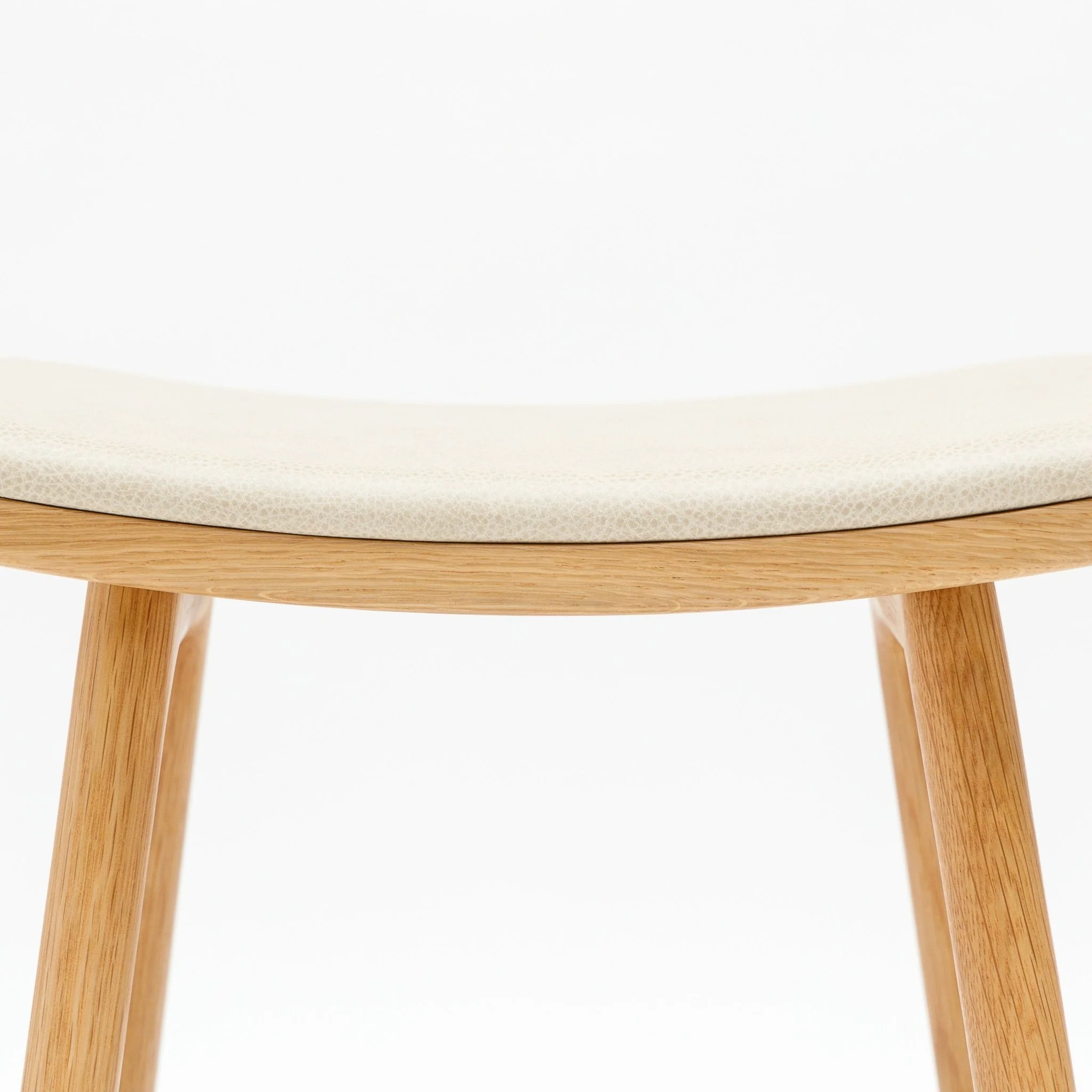Odd Counter Stool - Light Oak & Limestone Leather - Image 8