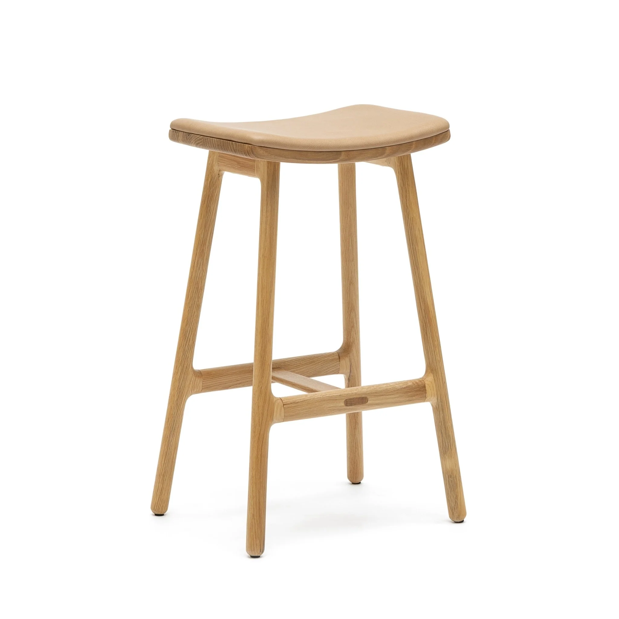 Odd Counter Stool - Light Oak & Pecan Leather