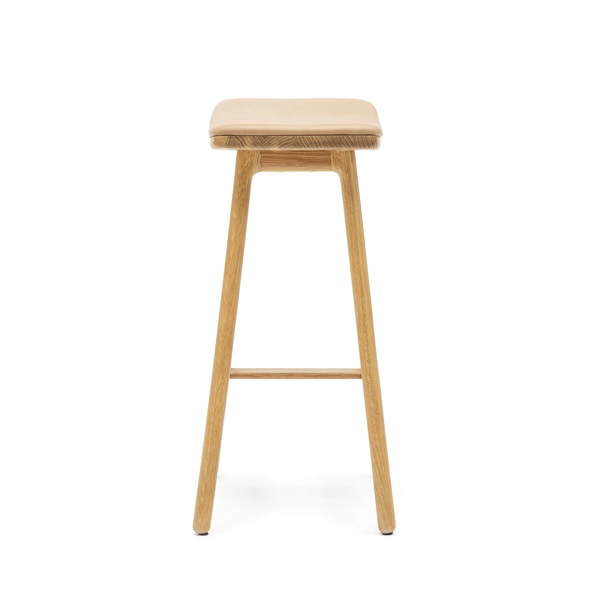 Odd Counter Stool - Light Oak & Pecan Leather - Image 4