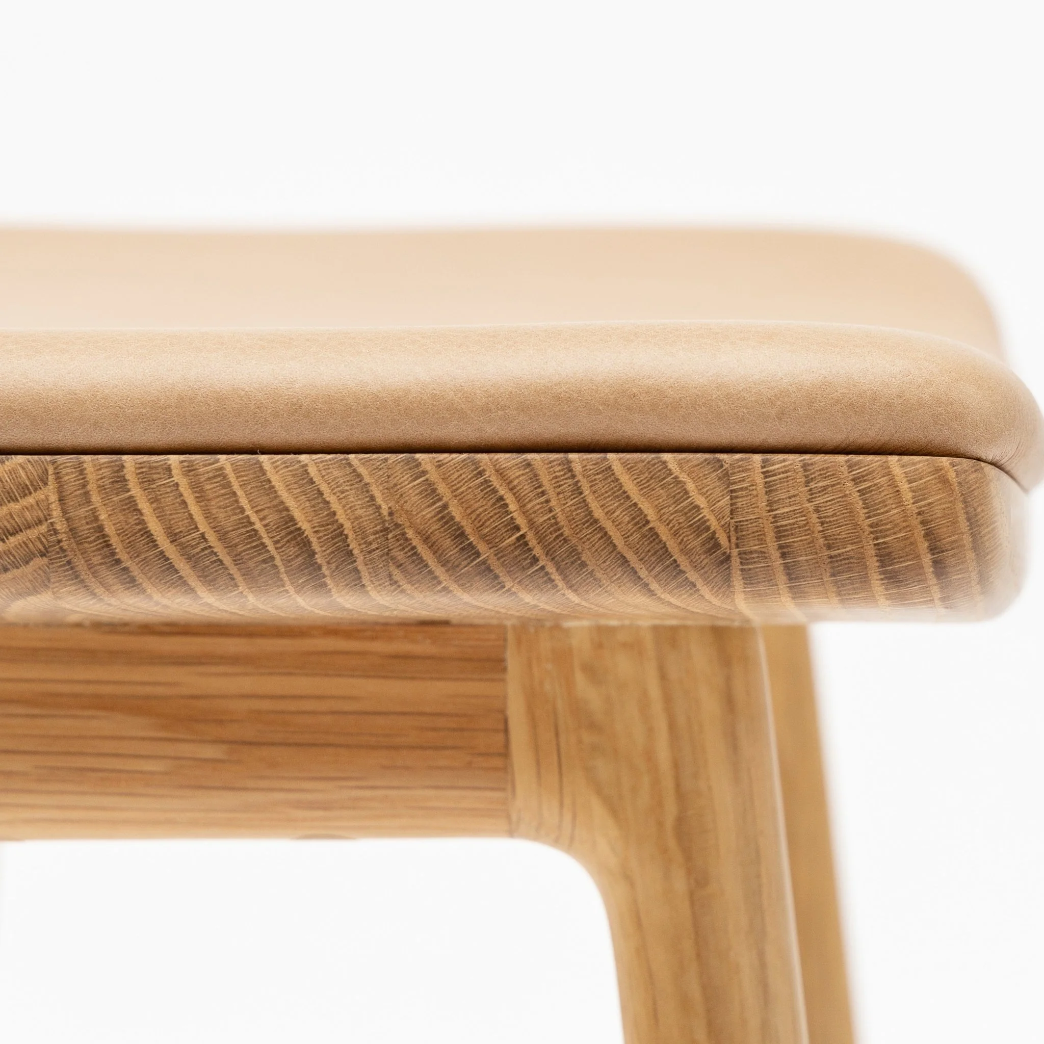 Odd Counter Stool - Light Oak & Pecan Leather - Image 5