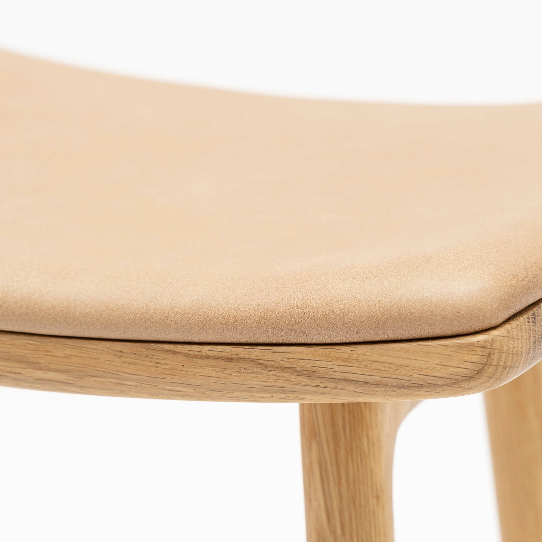Odd Counter Stool - Light Oak & Pecan Leather - Image 7