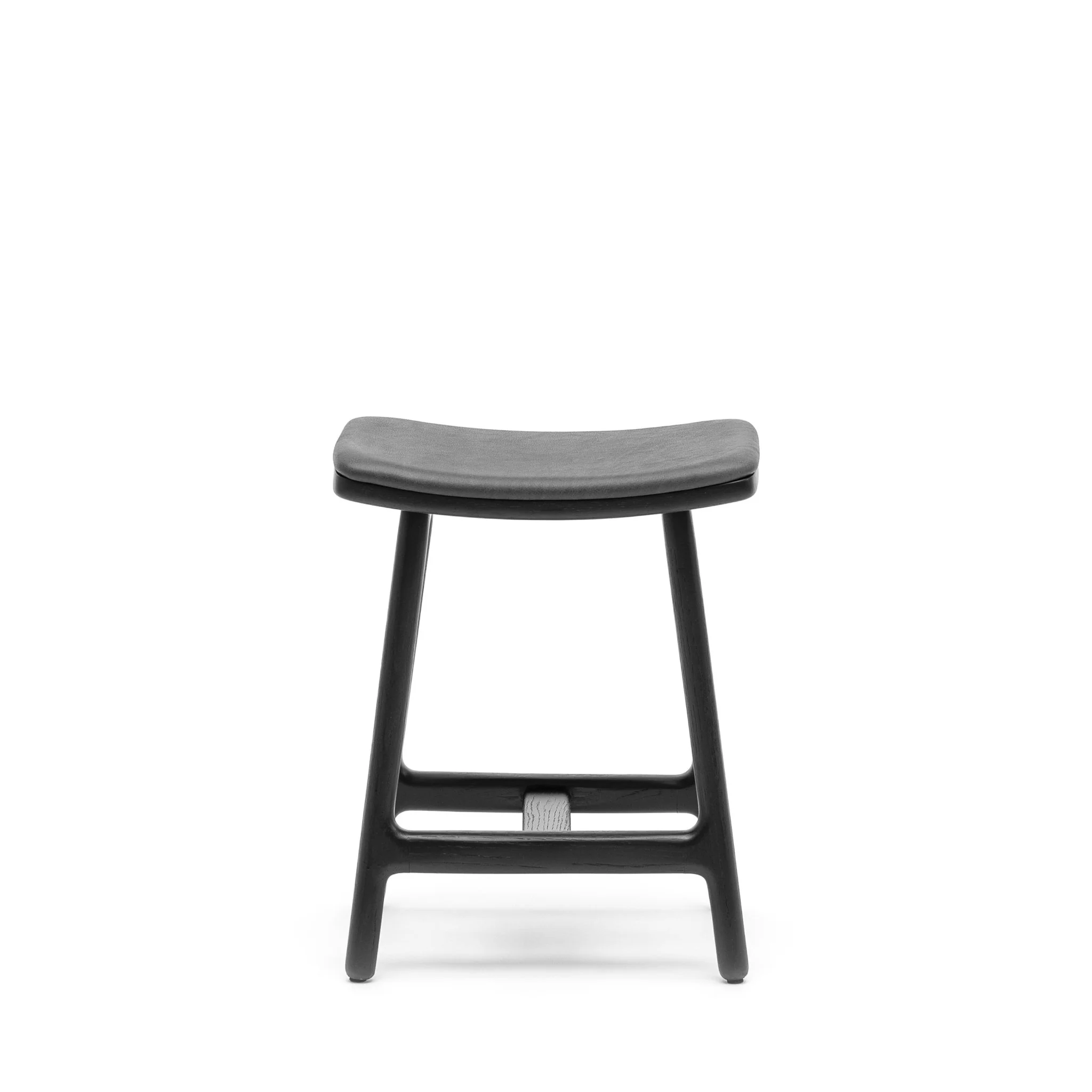 Odd Low Stool - Black Oak & Montana Coal Leather - Image 3