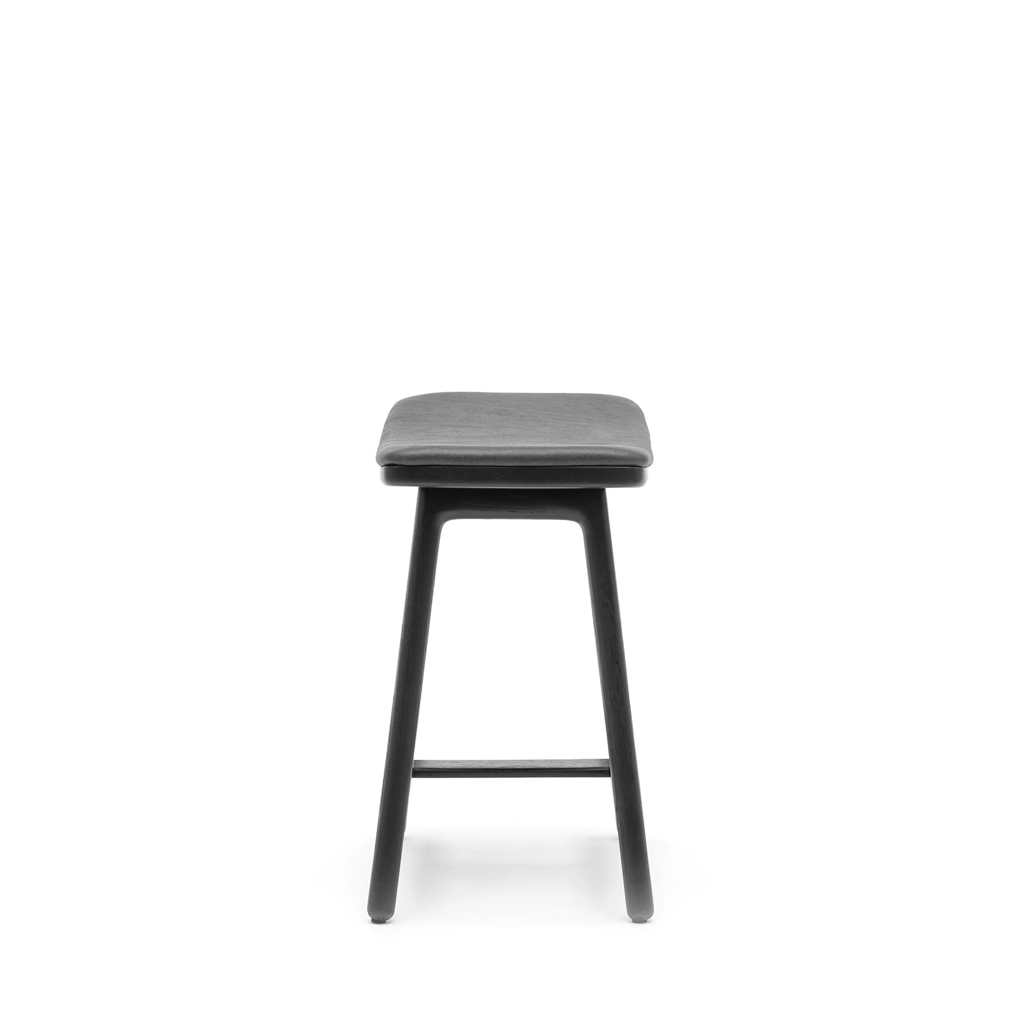 Odd Low Stool - Black Oak & Montana Coal Leather - Image 4
