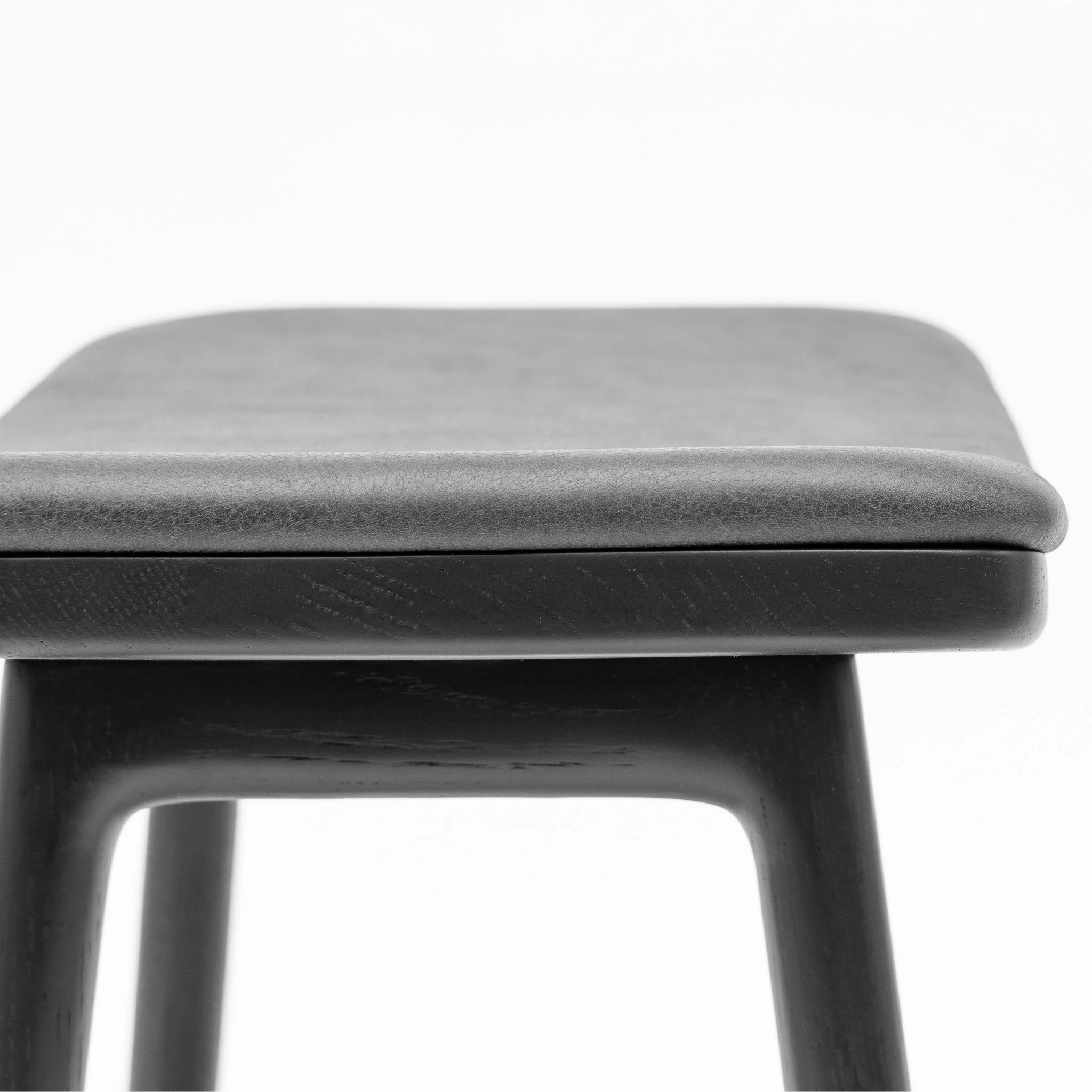 Odd Low Stool - Black Oak & Montana Coal Leather - Image 5