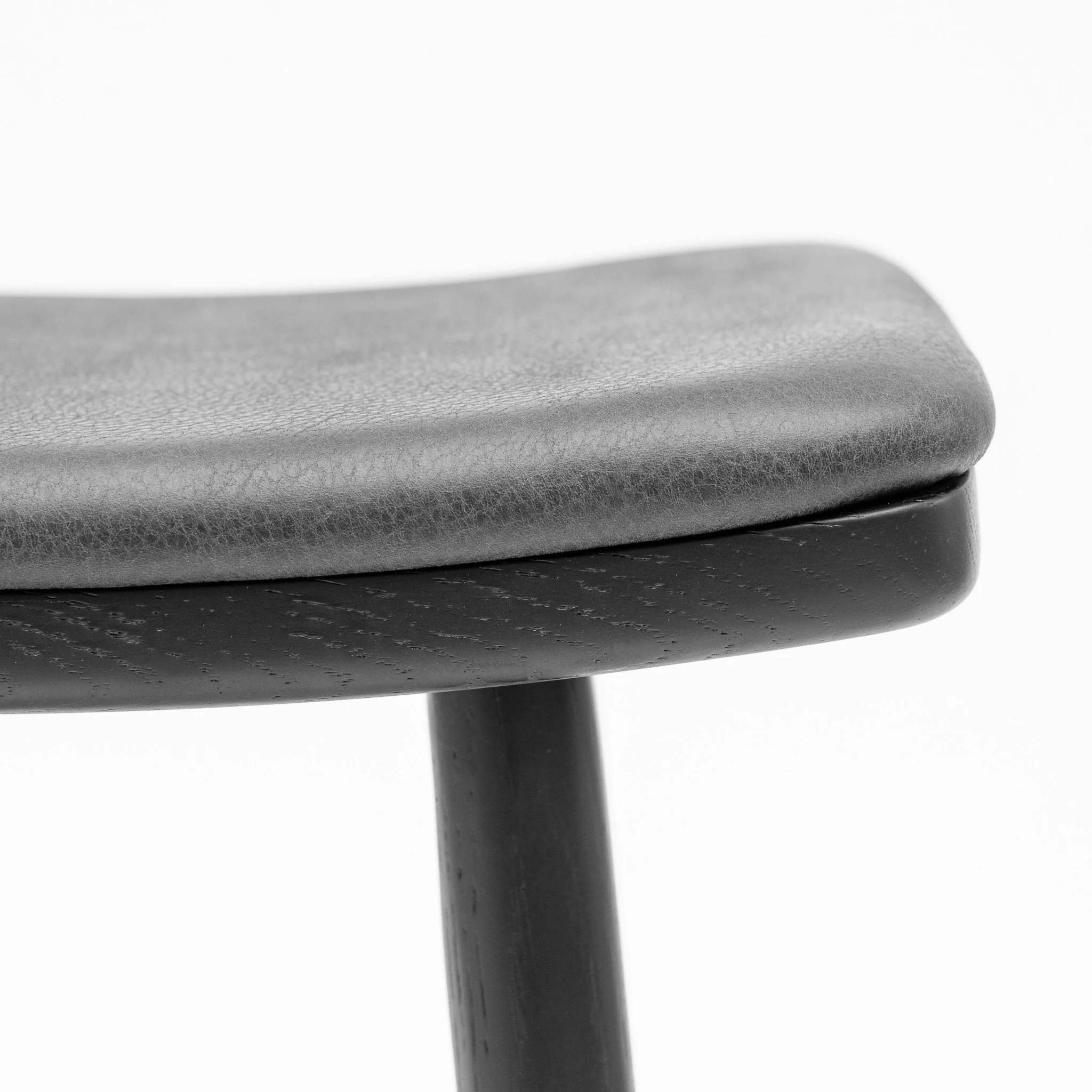 Odd Low Stool - Black Oak & Montana Coal Leather - Image 6