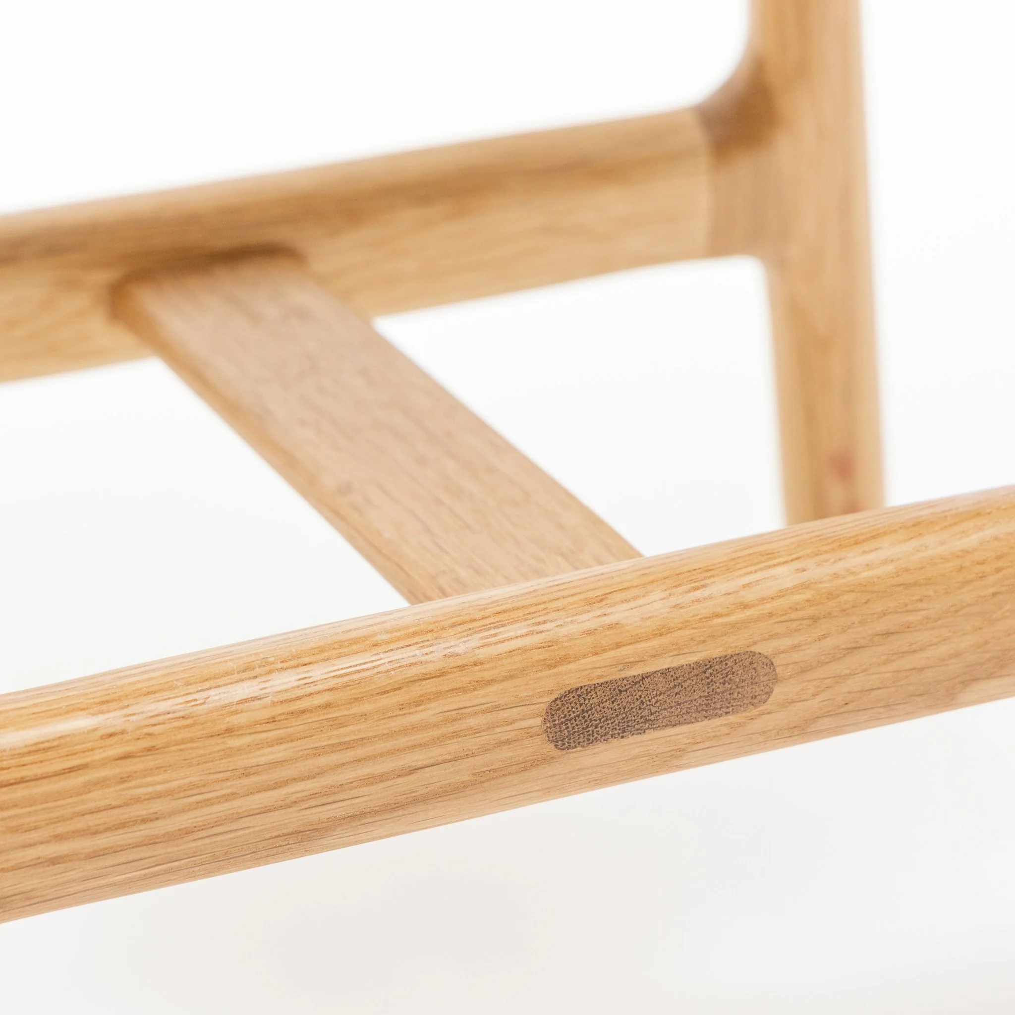 Odd Low Stool - Light Oak & Pecan Leather - Image 6
