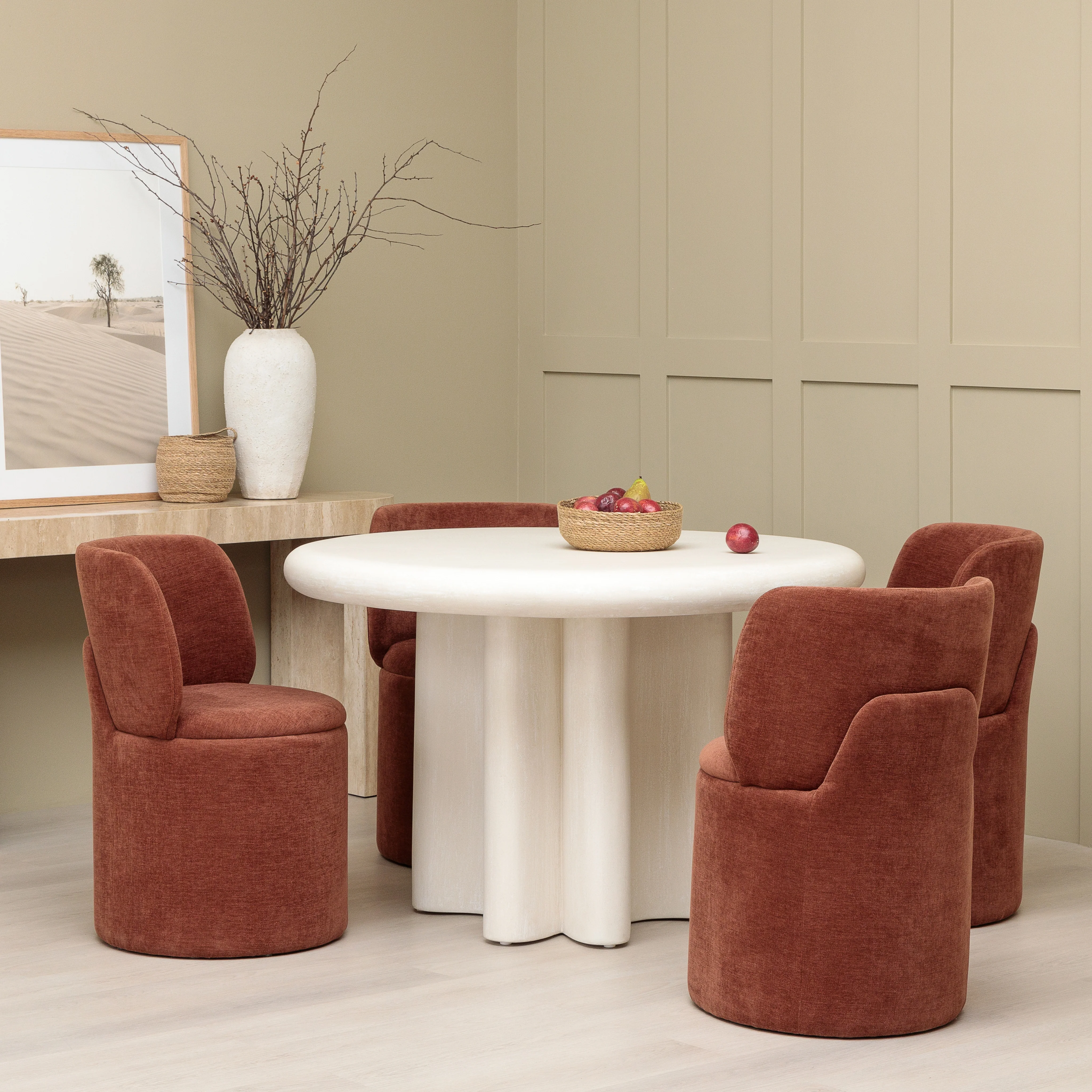 Odette Swivel Chair - Bordeaux - Image 7