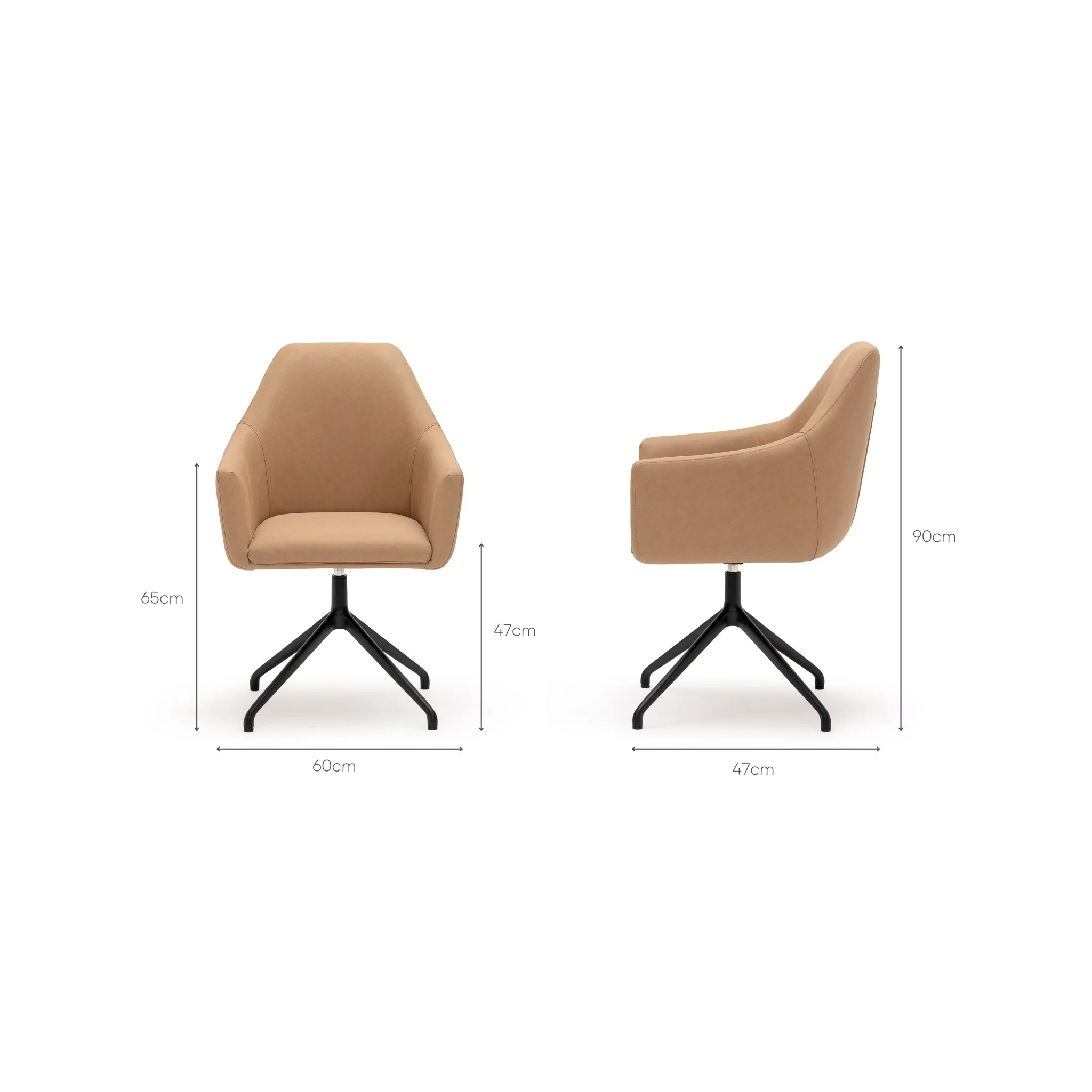 Oliver Desk Chair - Tan Vegan Leather - Image 15