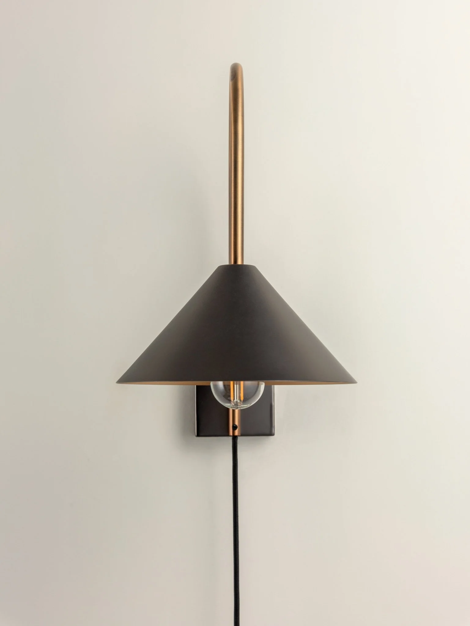Orta - 1 Light Antique Silver And Burnish Brass Cone Wall Light - Image 3