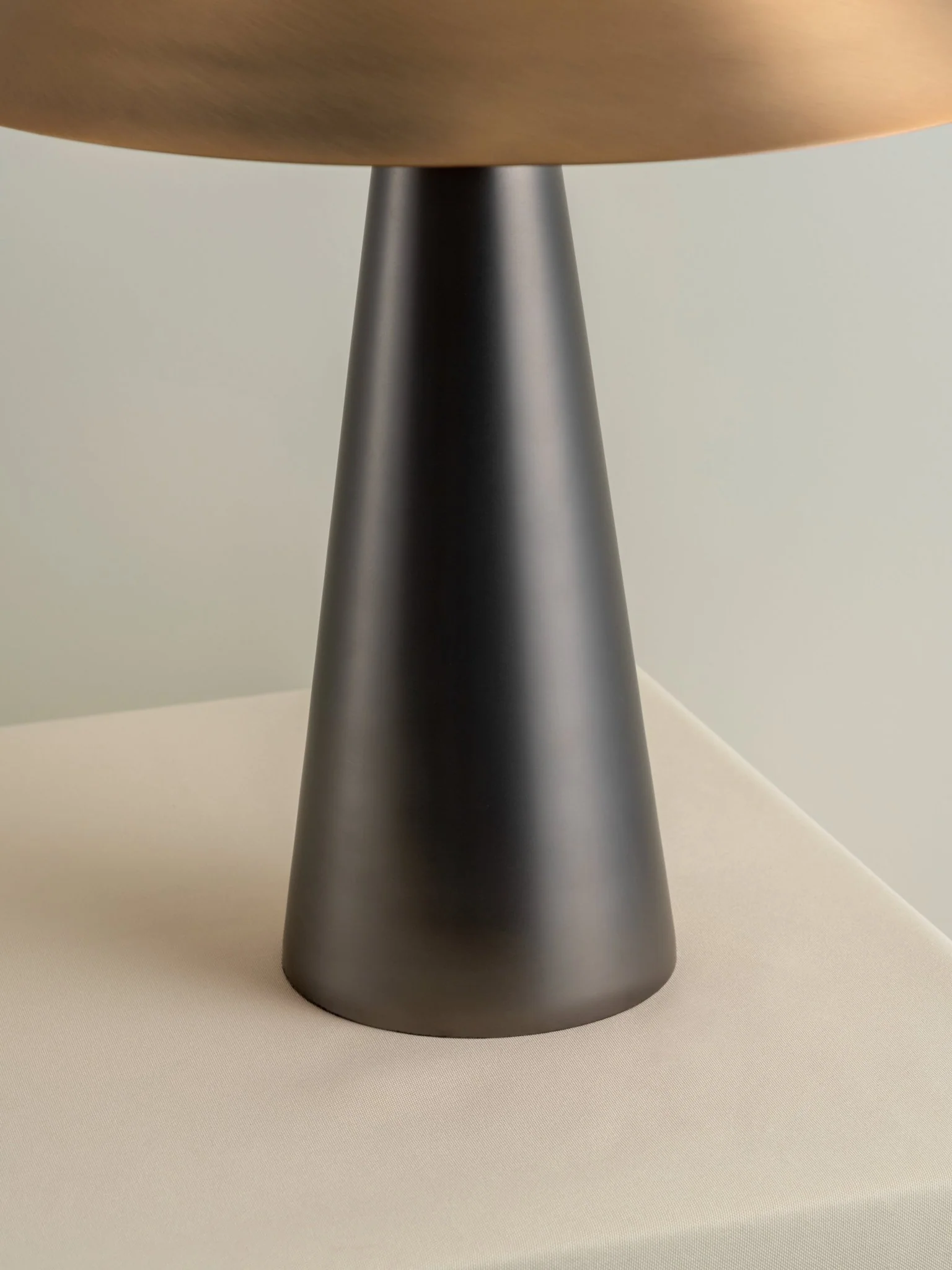 Orta - 1 Light Antique Silver And Burnished Brass Cone Table Lamp - Image 6