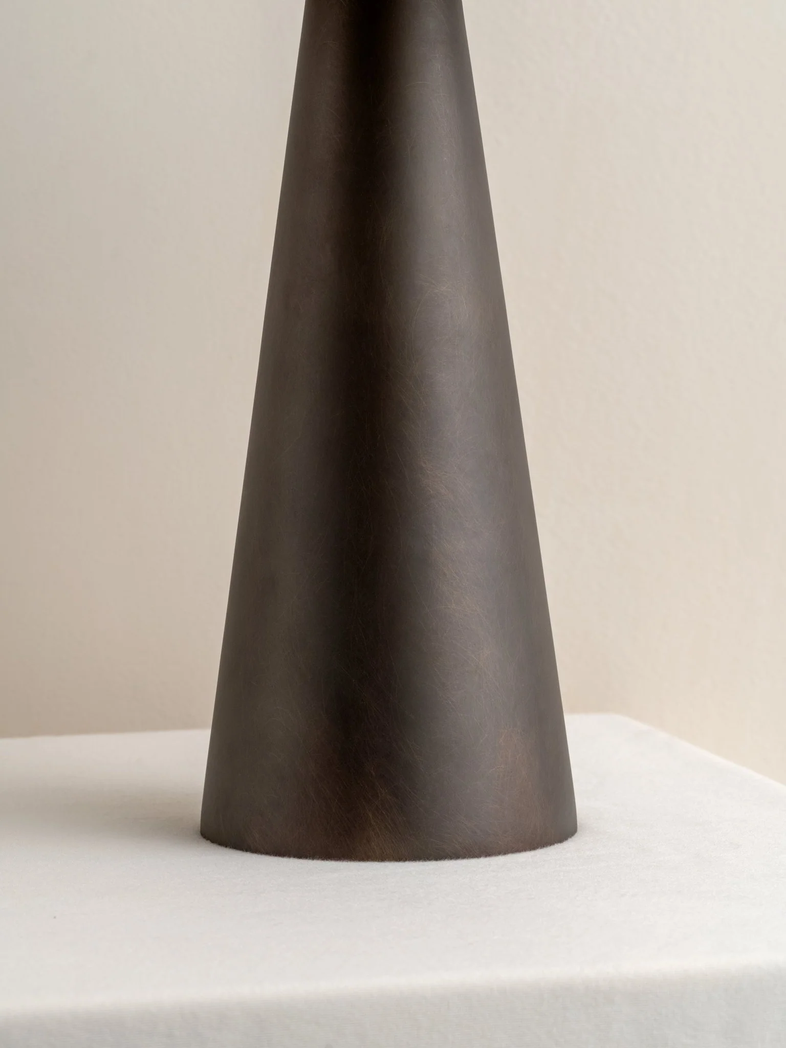 Orta - Aged Brass And Bronze Cone Table Lamp - Image 4