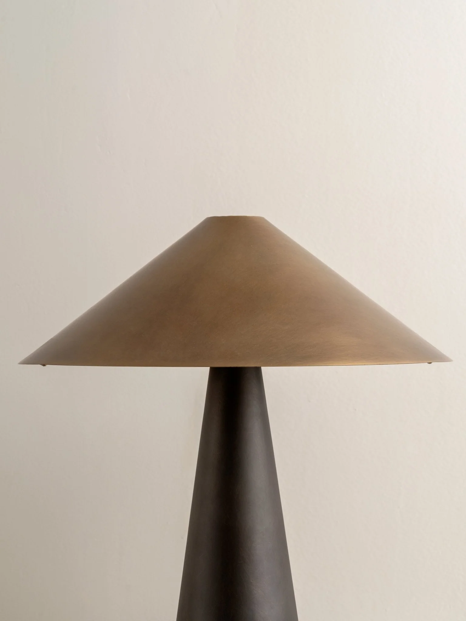 Orta - Aged Brass And Bronze Cone Table Lamp - Image 5