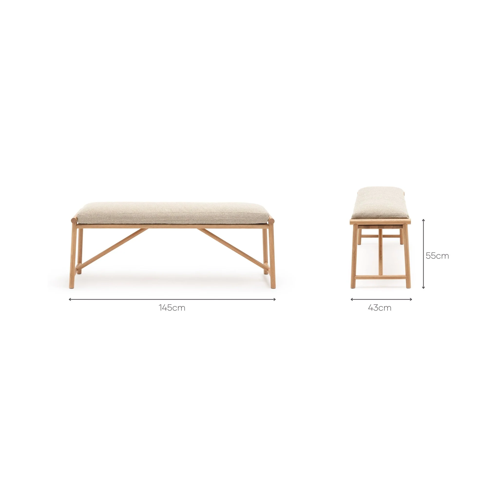 Osaka Bench - Light Oak & Fleece Fawn - Image 12