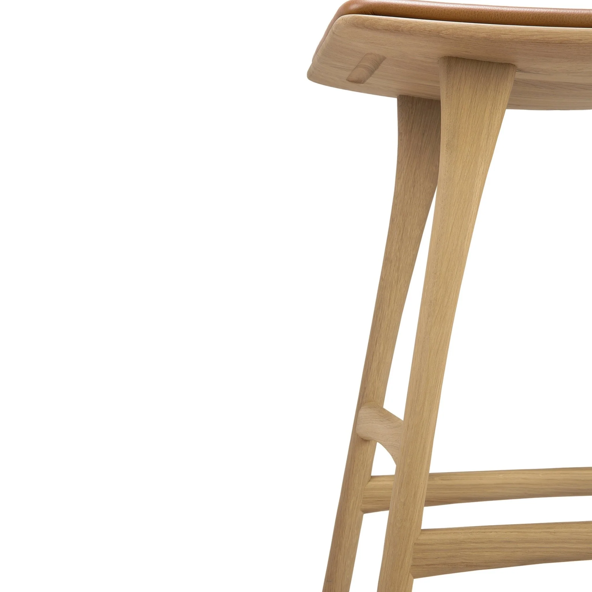 Osso Counter Stool - Varnished Oak - Cognac Leather - Image 6