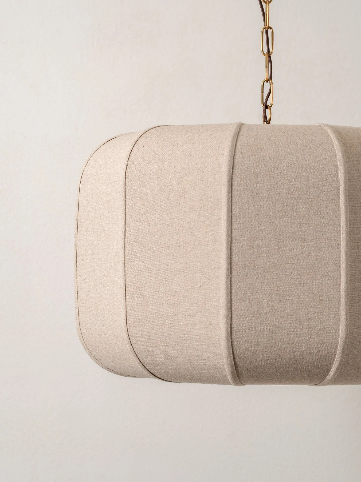 Ottino - Aged Brass And Linen Pendant - Image 4