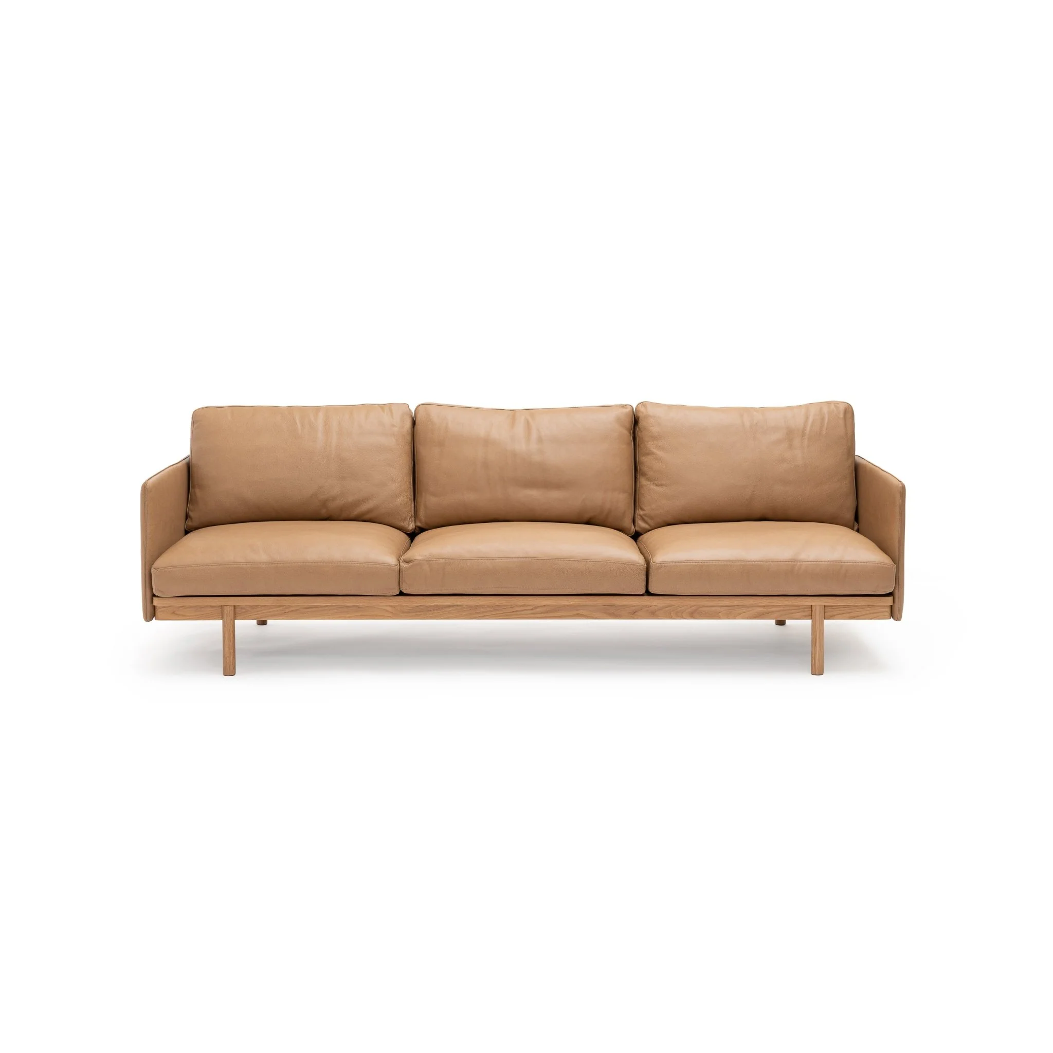 Pensive 240 Sofa - Light Oak & Pecan Leather