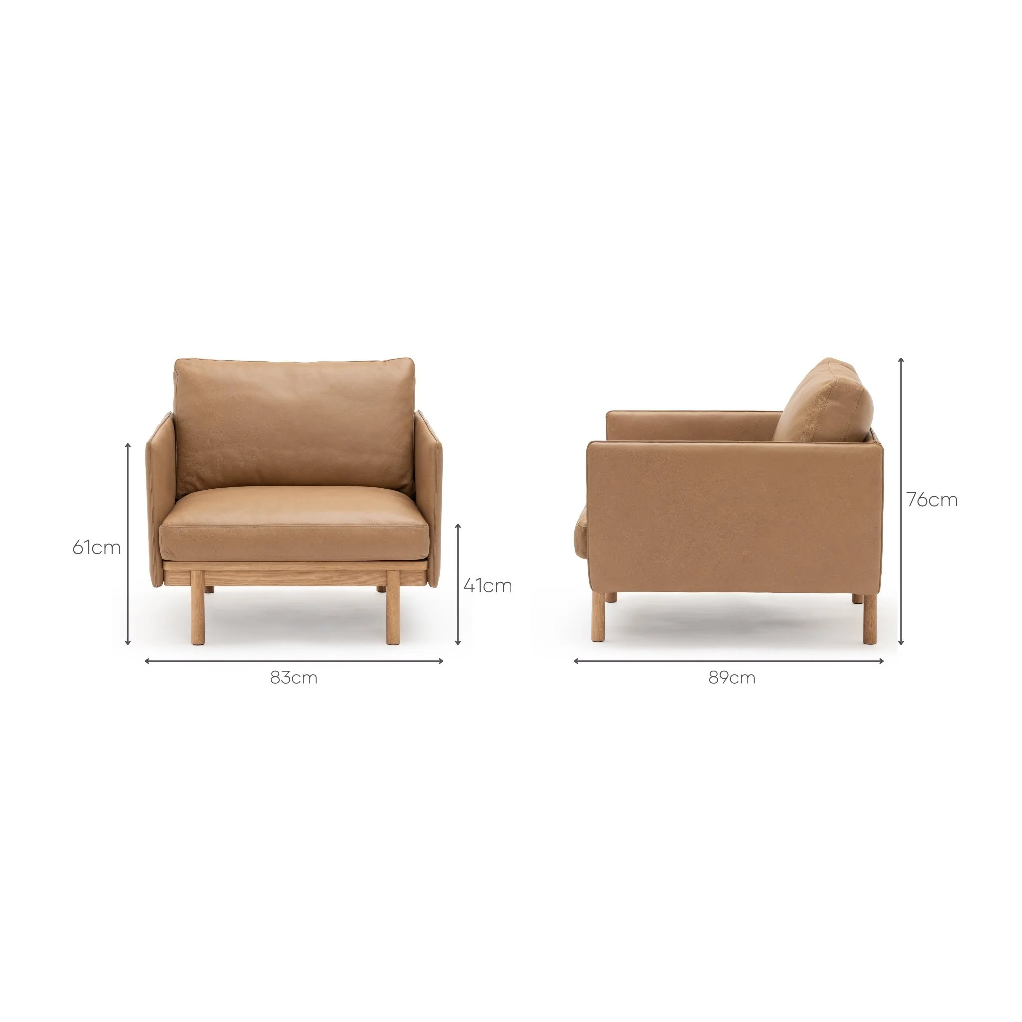 Pensive Chair - Light Oak & Pecan Leather - Image 15