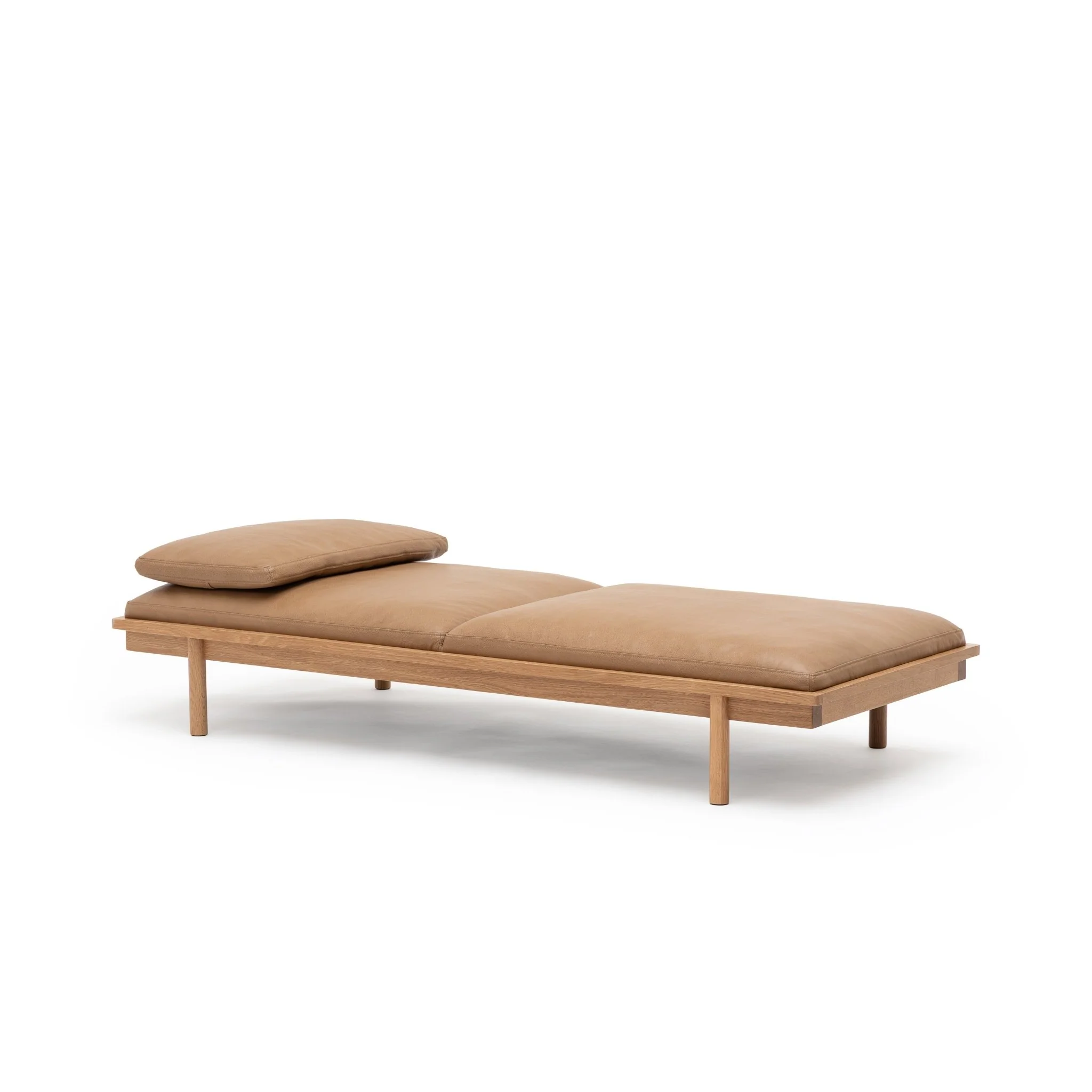 Pensive Daybed - Light Oak & Pecan Leather - Image 2