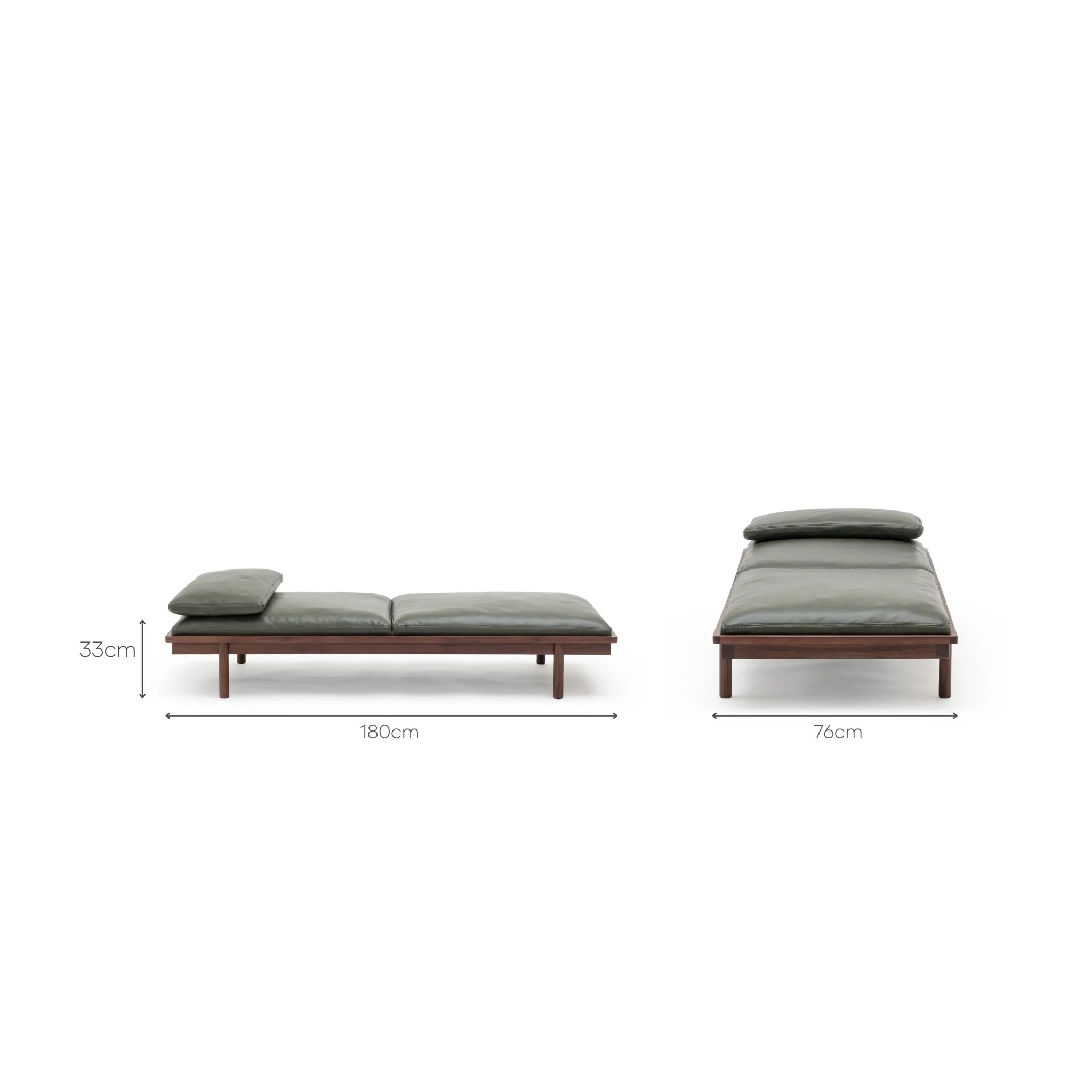 Pensive Daybed - Walnut & Kale Leather - Image 10