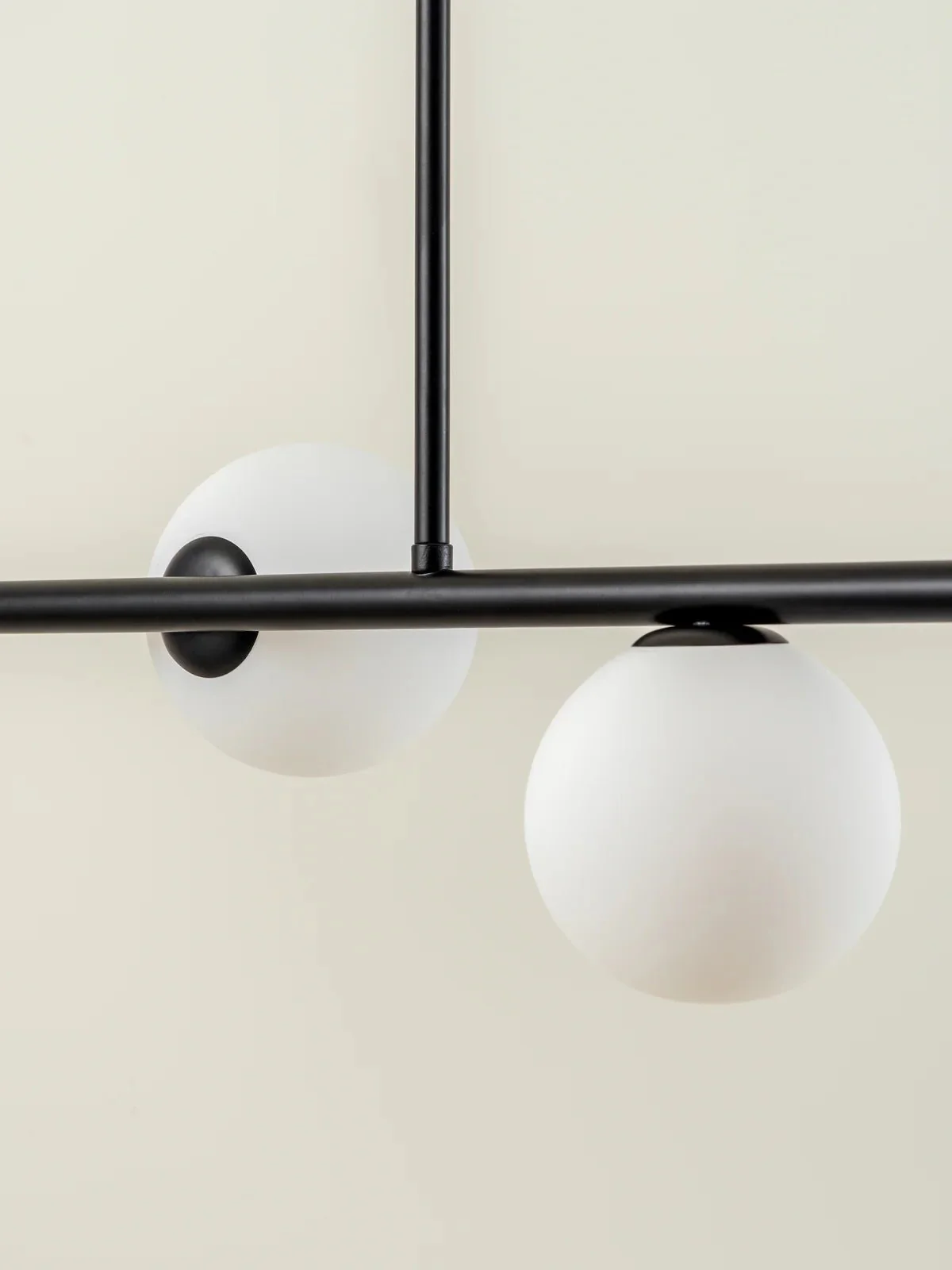 Perch - 4 Light Matt Black And Opal Pendant Bar - Image 5