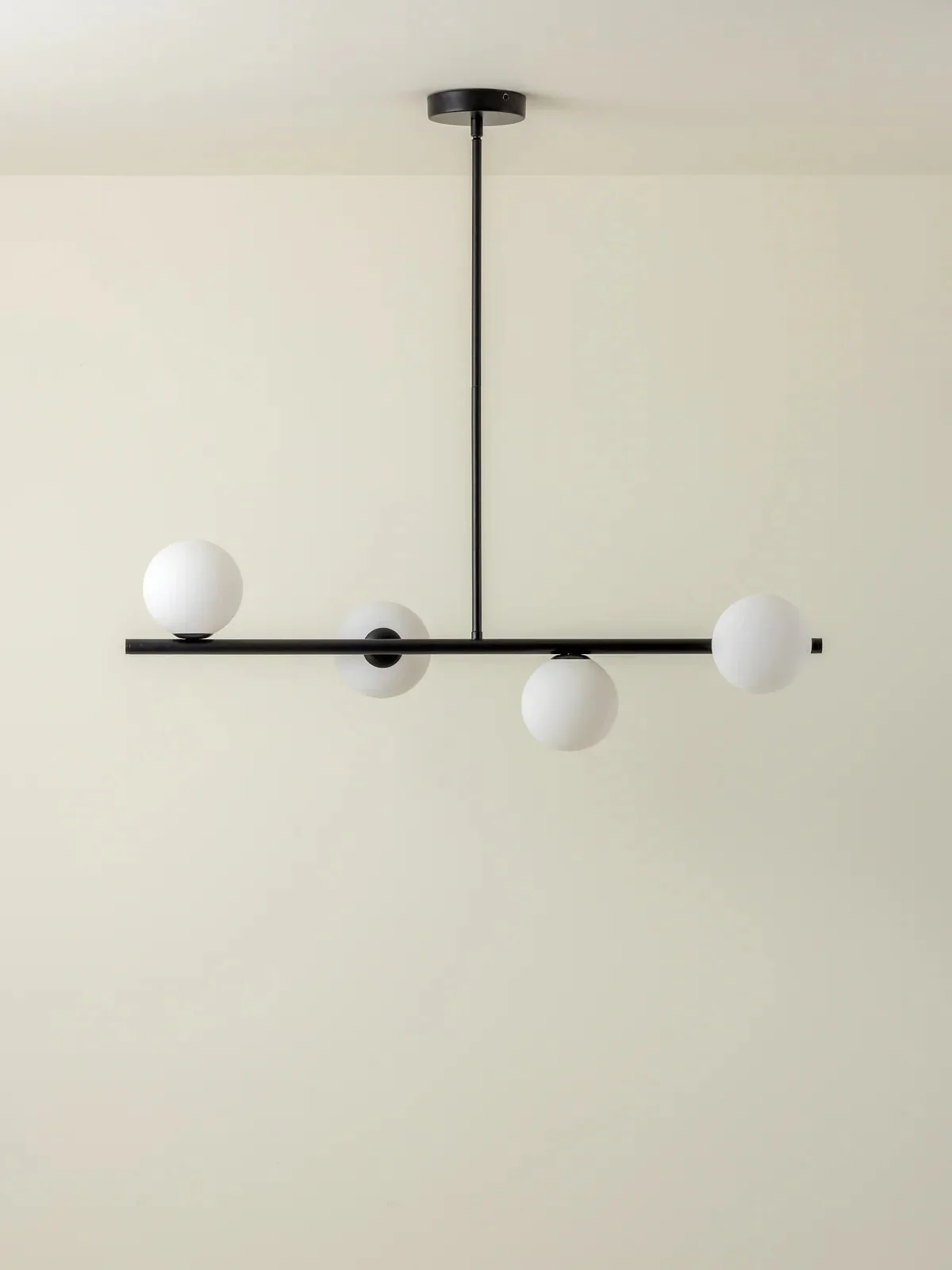 Perch - 4 Light Matt Black And Opal Pendant Bar - Image 7