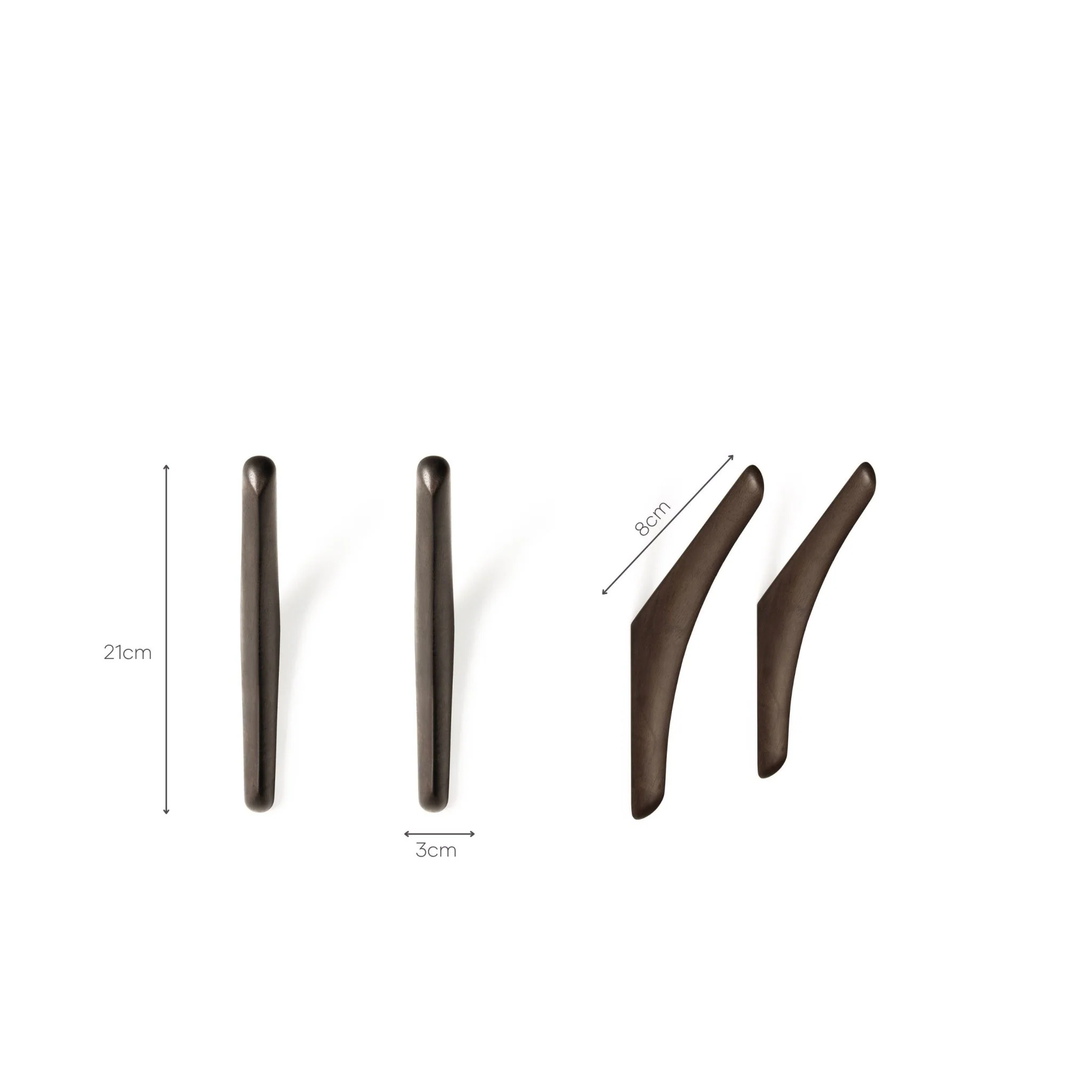 Pi Wall Hanger - Varnished Mahogany - Dark Brown - Set Of 2 - Image 7