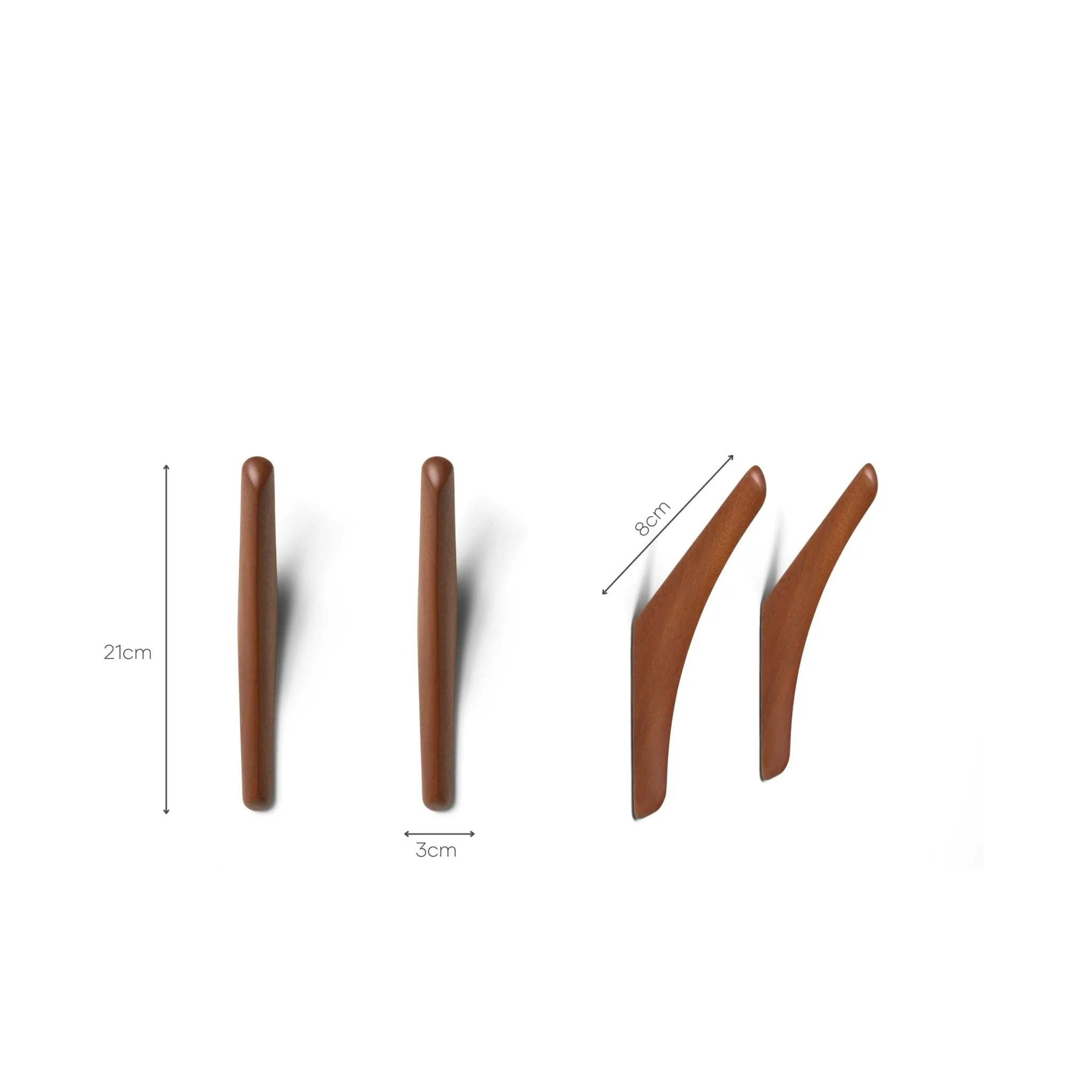 Pi Wall Hanger - Varnished Mahogany - Set Of 2 - Image 6