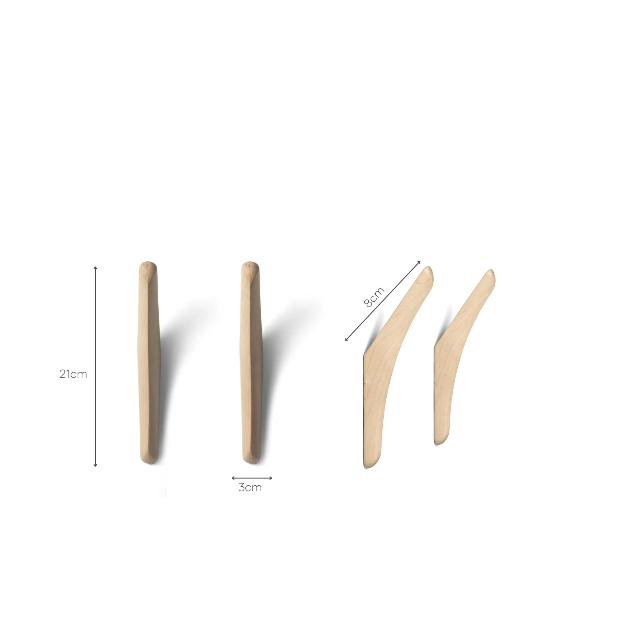 Pi Wall Hanger - Varnished Sycamore - Set Of 2 - Image 7