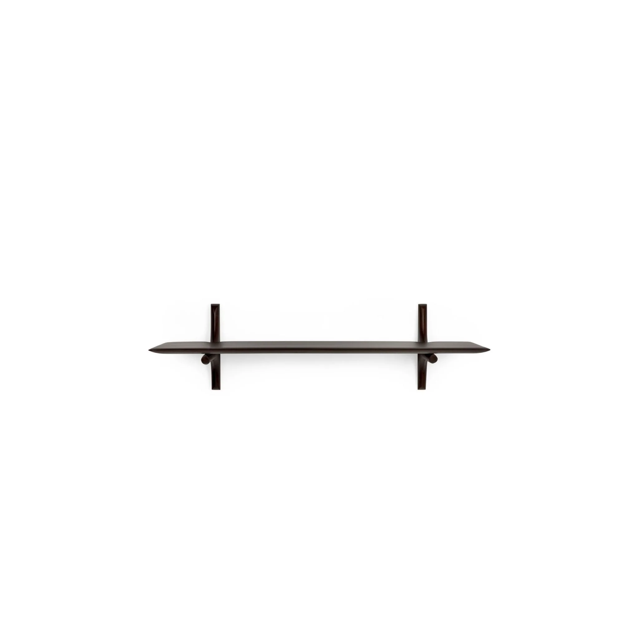 Pi Wall Shelf - Varnished Mahogany - Dark Brown - 1 Shelf