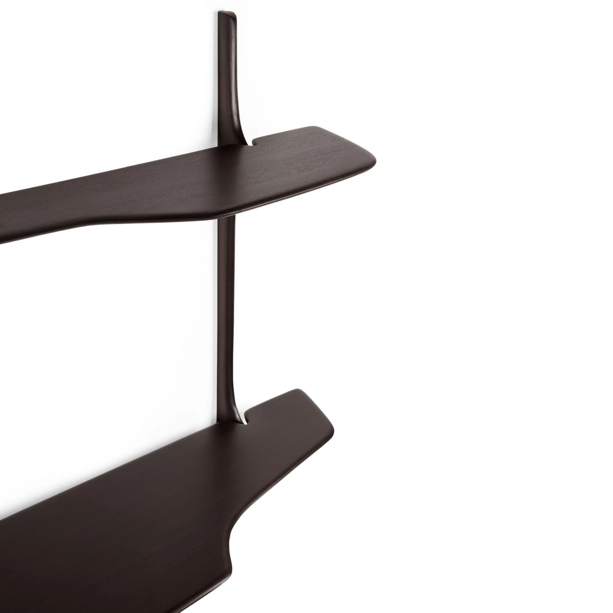 Pi Wall Shelf - Varnished Mahogany - Dark Brown - 1 Shelf - Image 10