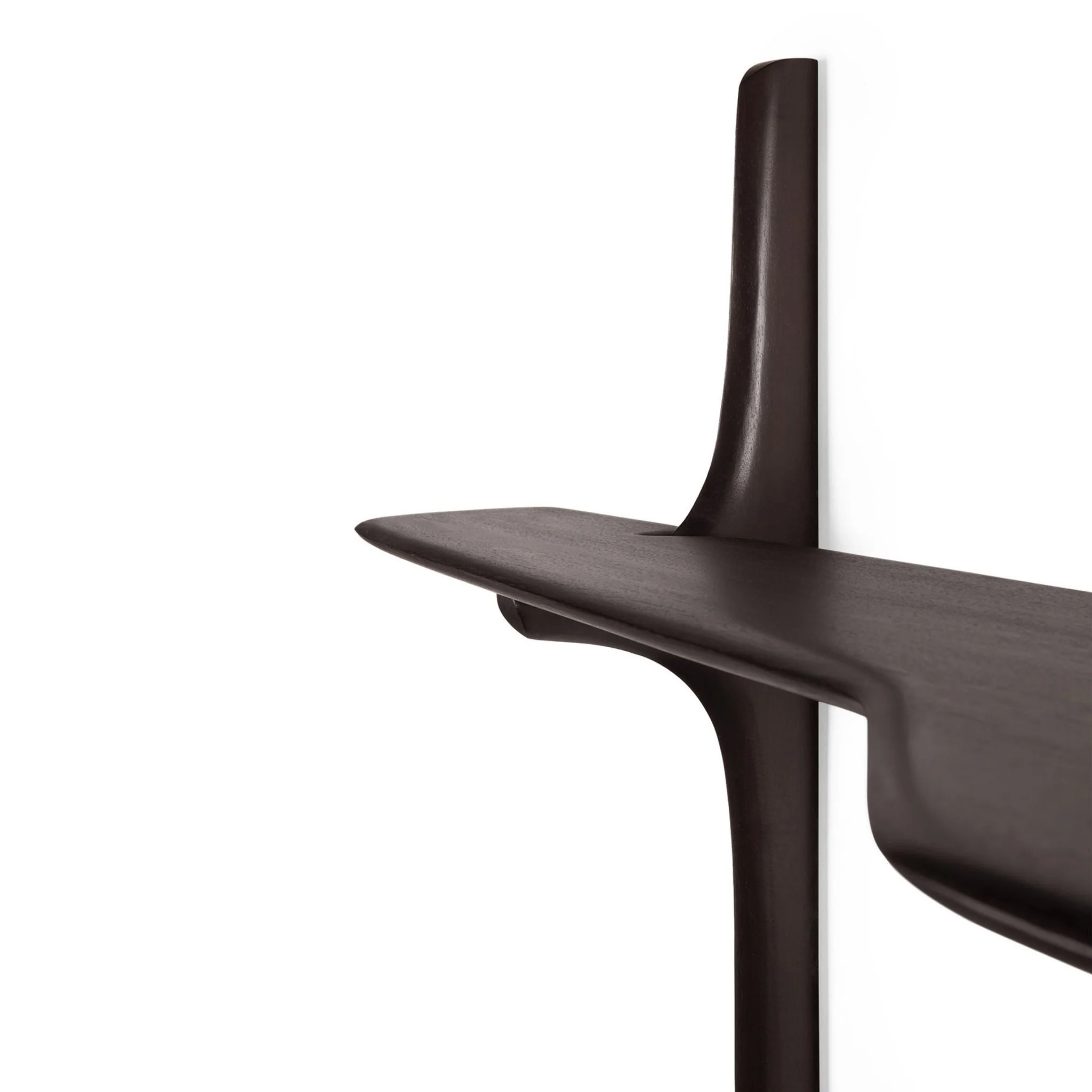 Pi Wall Shelf - Varnished Mahogany - Dark Brown - 1 Shelf - Image 4