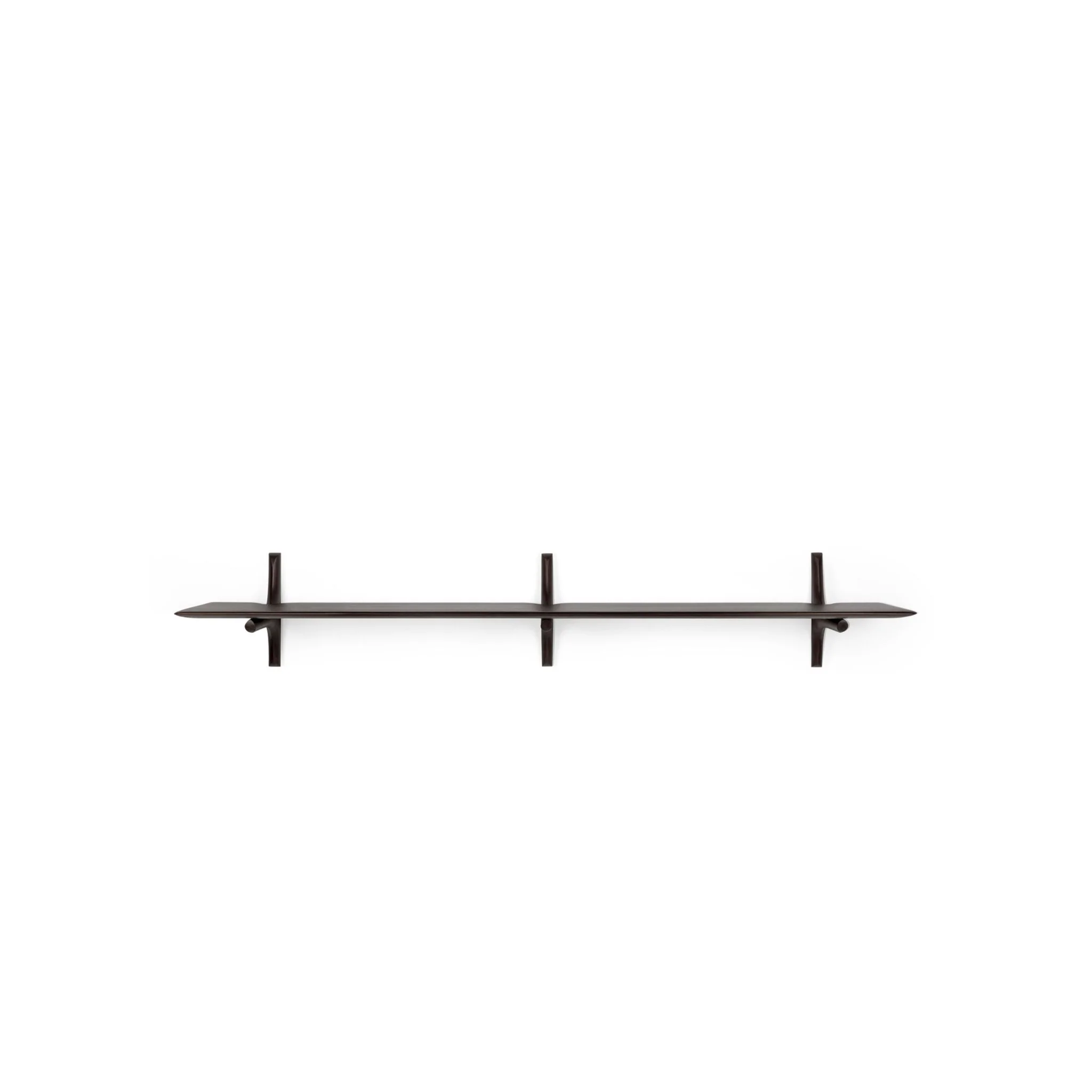 Pi Wall Shelf - Varnished Mahogany - Dark Brown - 1 Shelf - Image 6